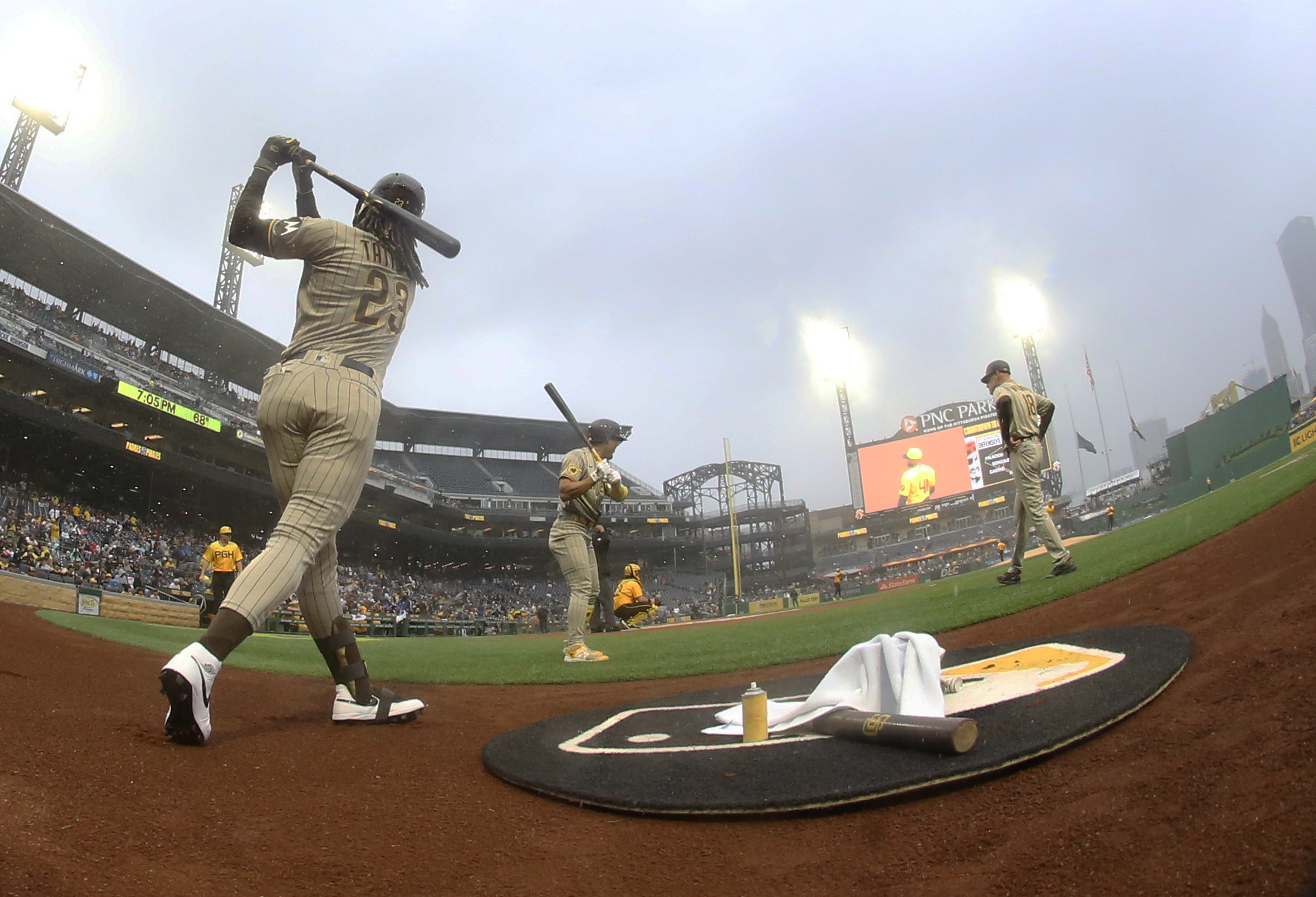 Josh Palacios and Rodolfo Castro of the Pittsburgh Pirates react