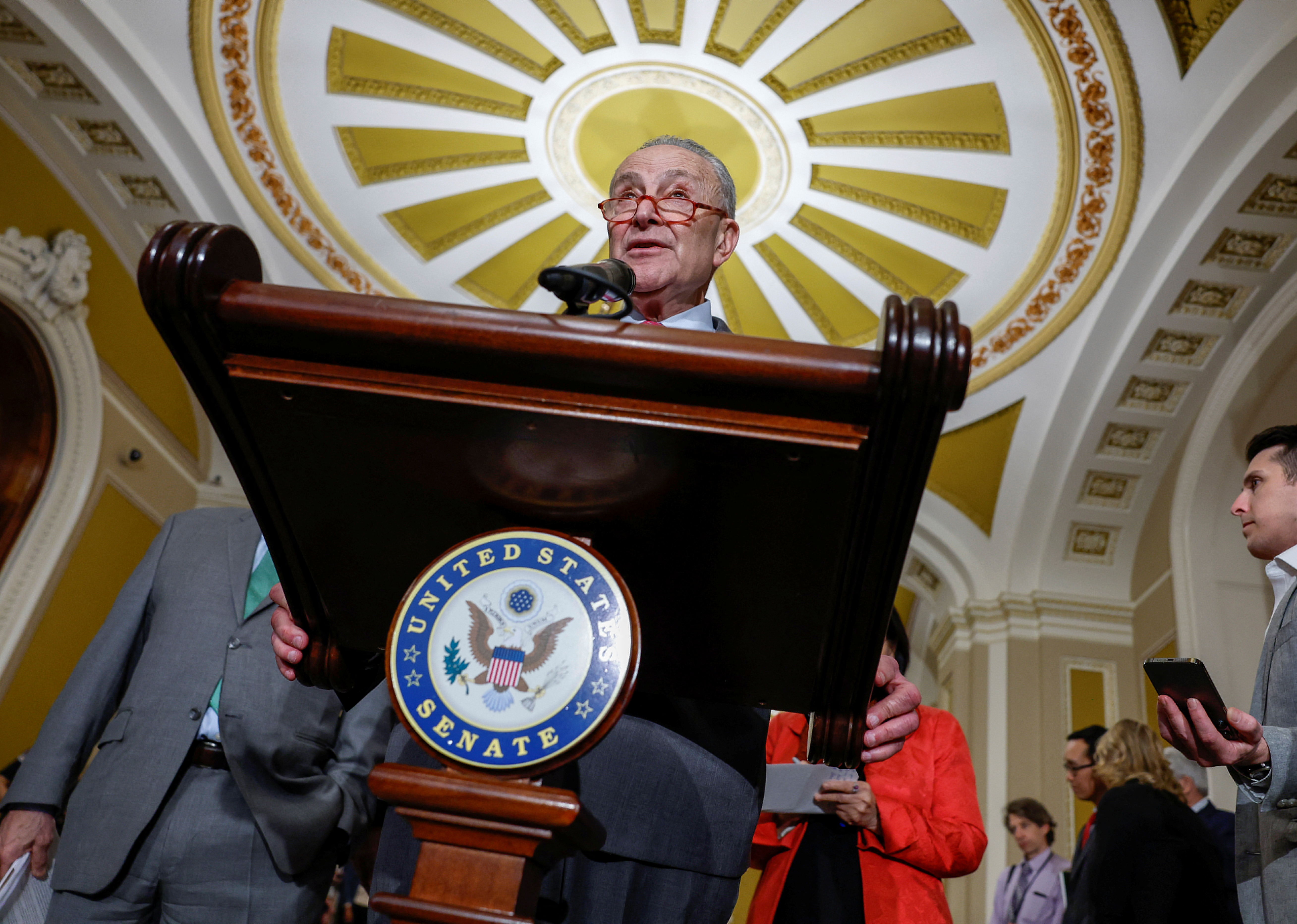 Senate Democrats Hold Weekly News Conference on Capitol Hill