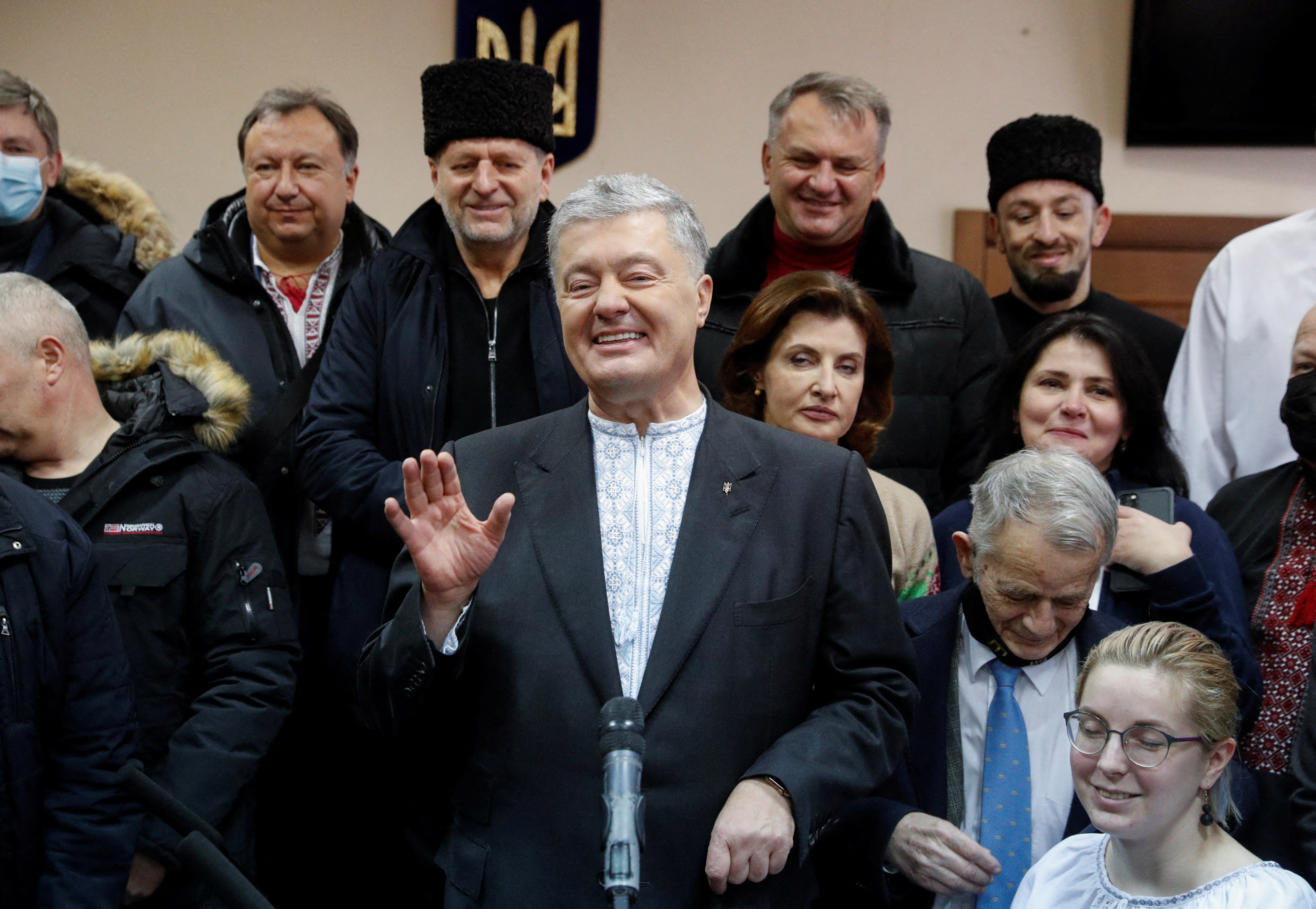 Ukrainian former President Poroshenko attends a court hearing in Kyiv