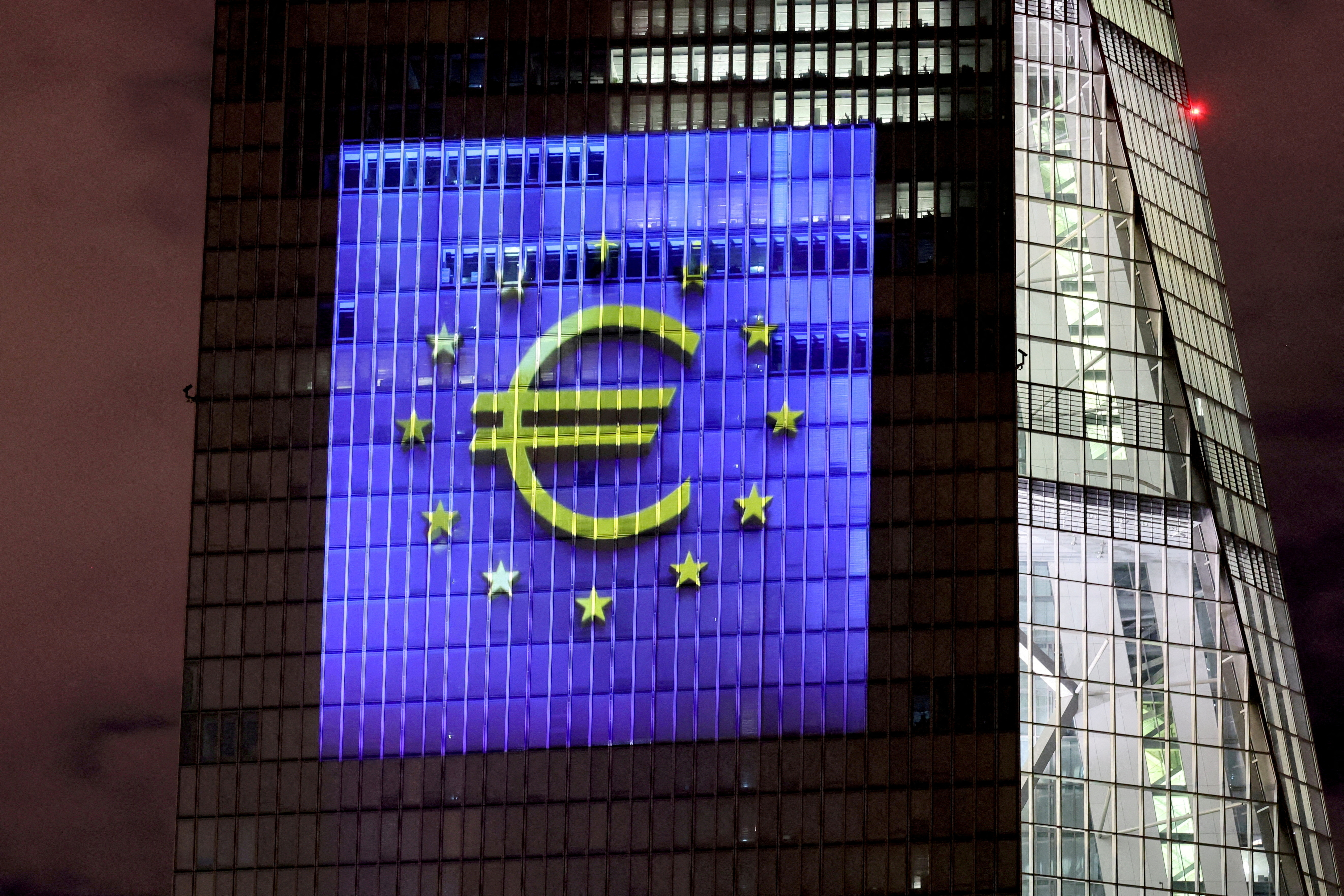 Illumination at ECB headquarters 