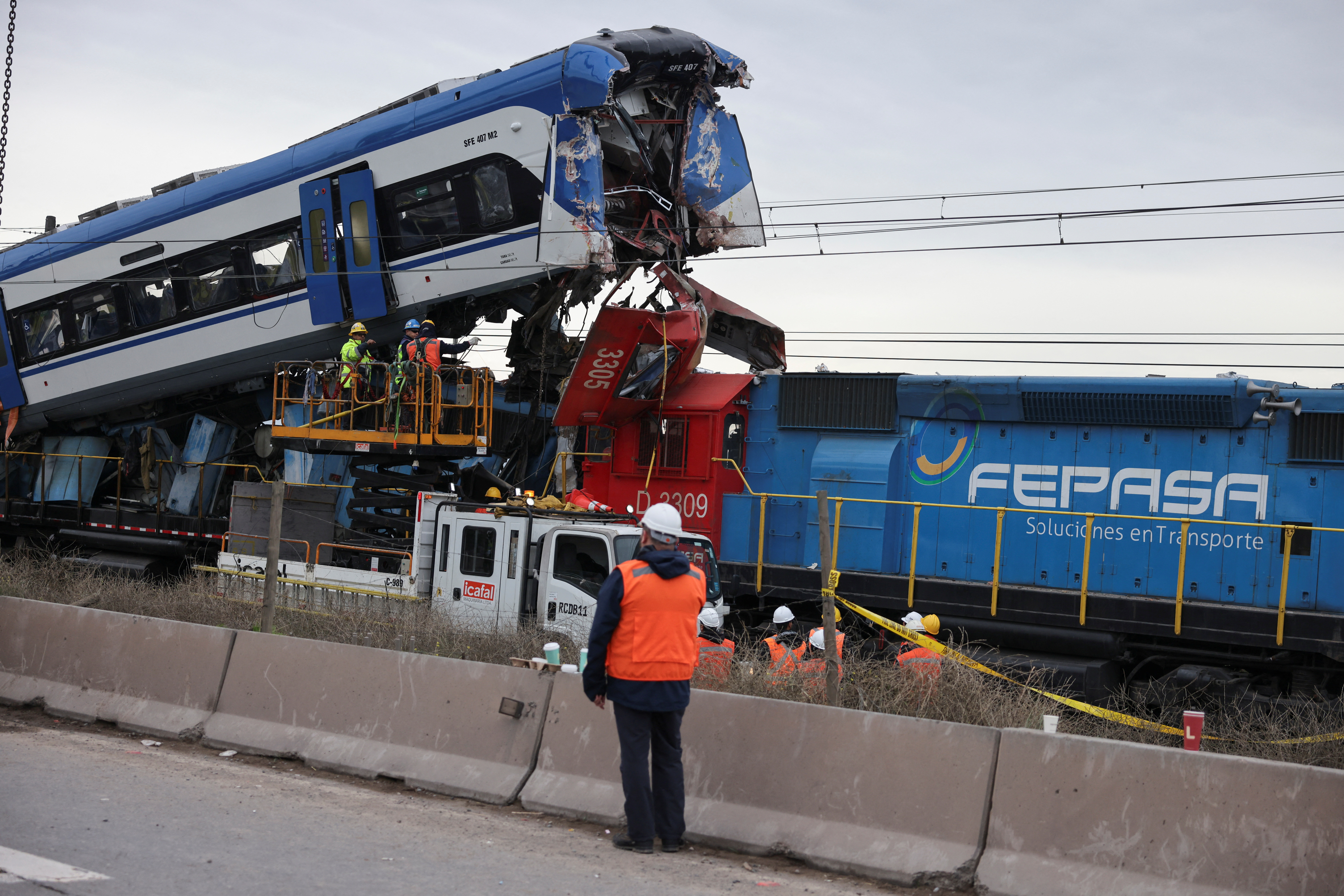 Trains collision in San Bernardo, Chile