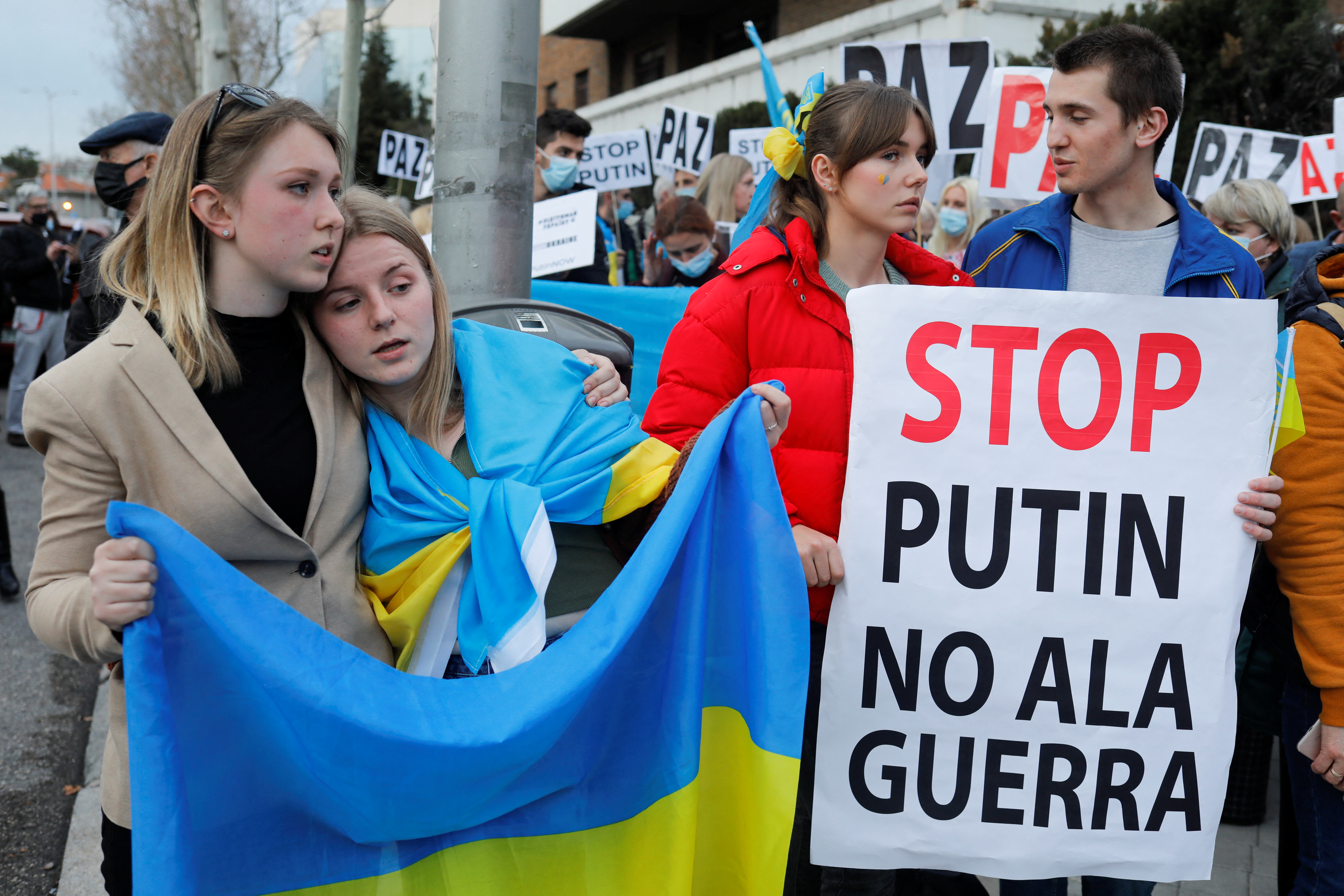 Protest in support of Ukraine, in Madrid