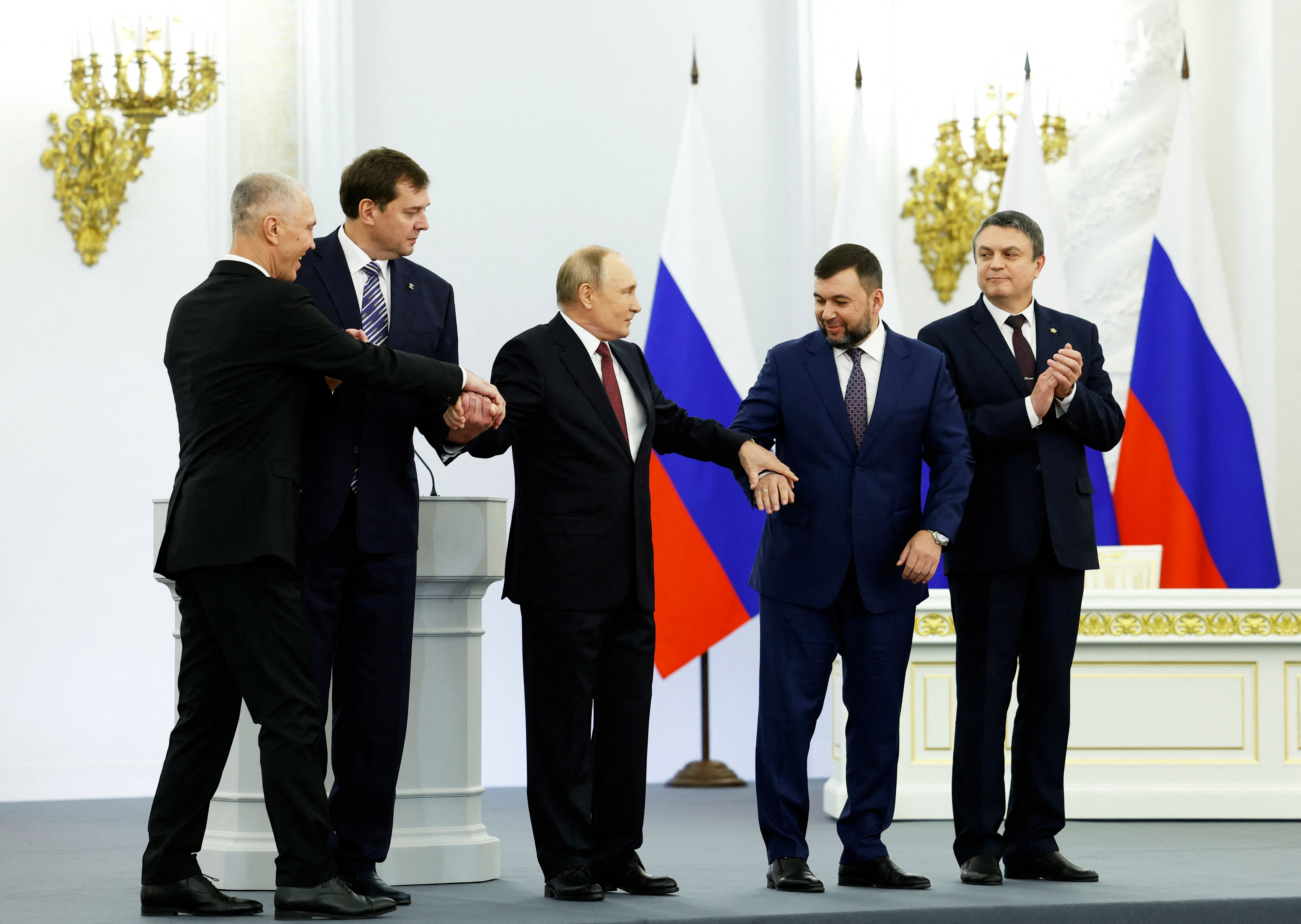 Ceremony to declare Russia's annexation of four Ukrainian territories held in Moscow