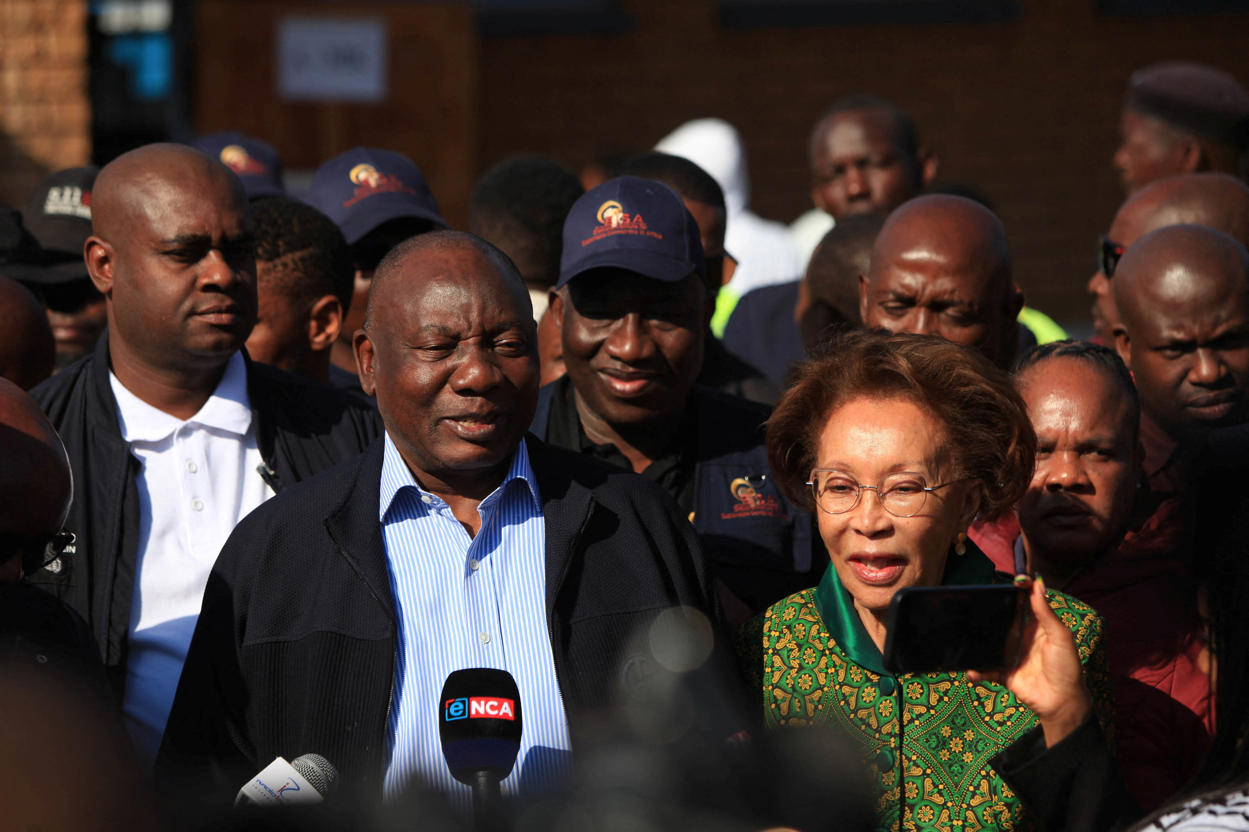 South African president Cyril Ramaphosa votes in Soweto