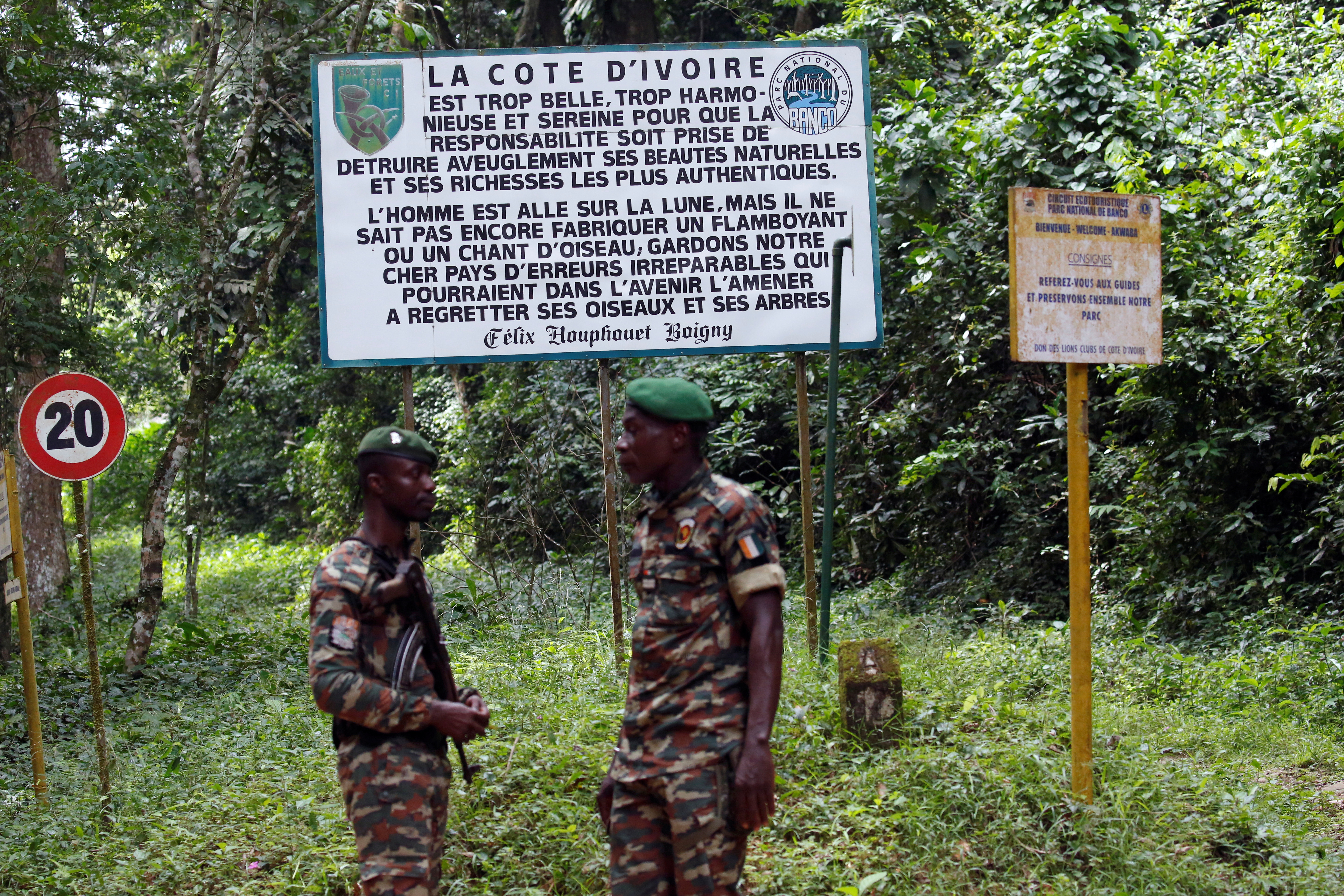 Authorities build wall to protect Banco National Park in Abidjan