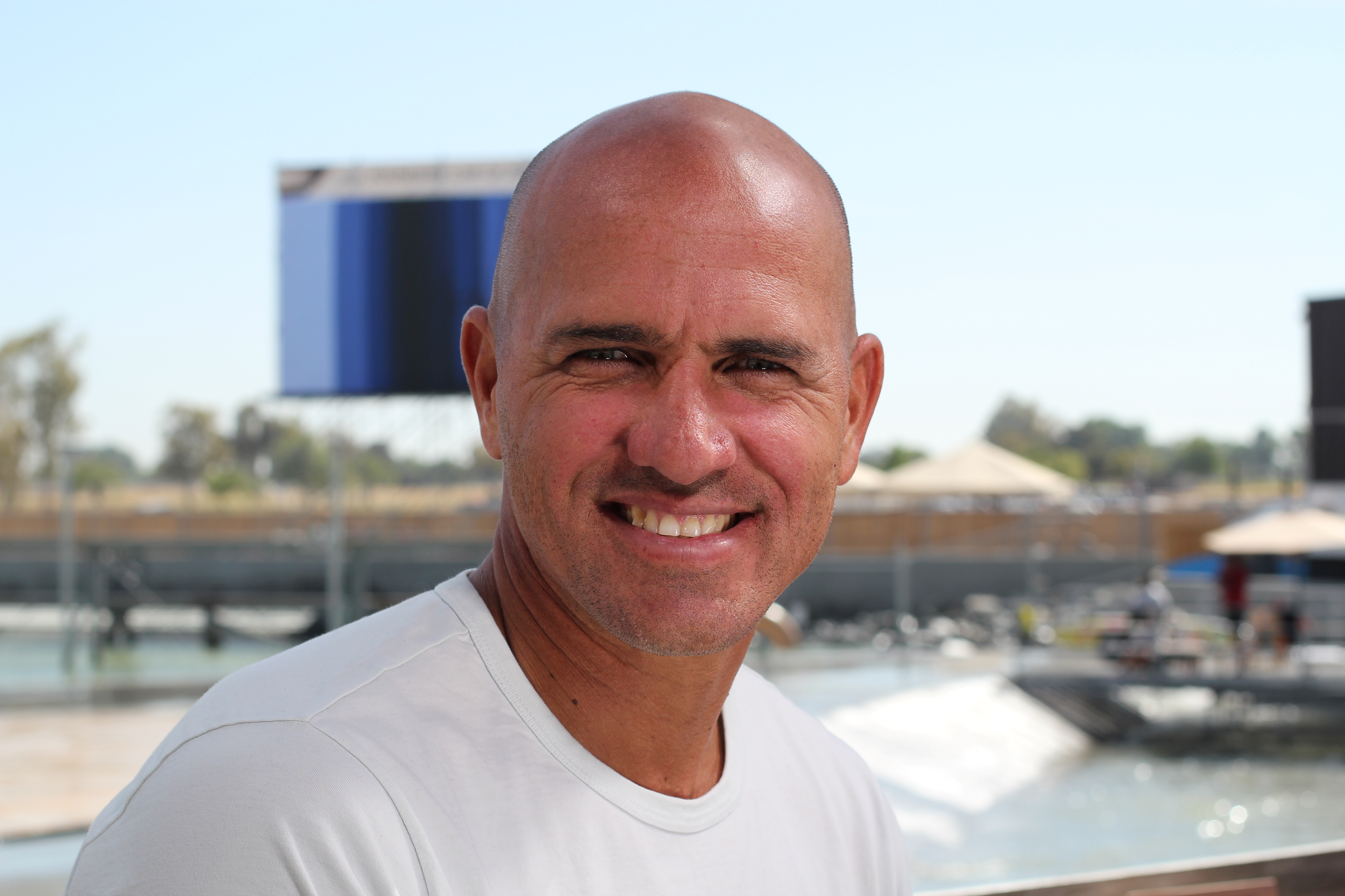 Surfer Kelly Slater at World Surf League Surf Ranch in Lemoore