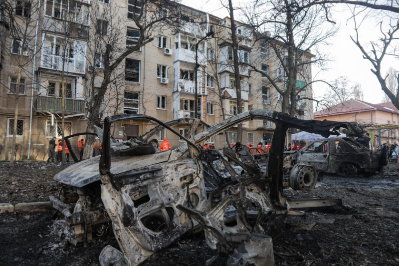 Aftermath of a Russian drone strike in Odesa