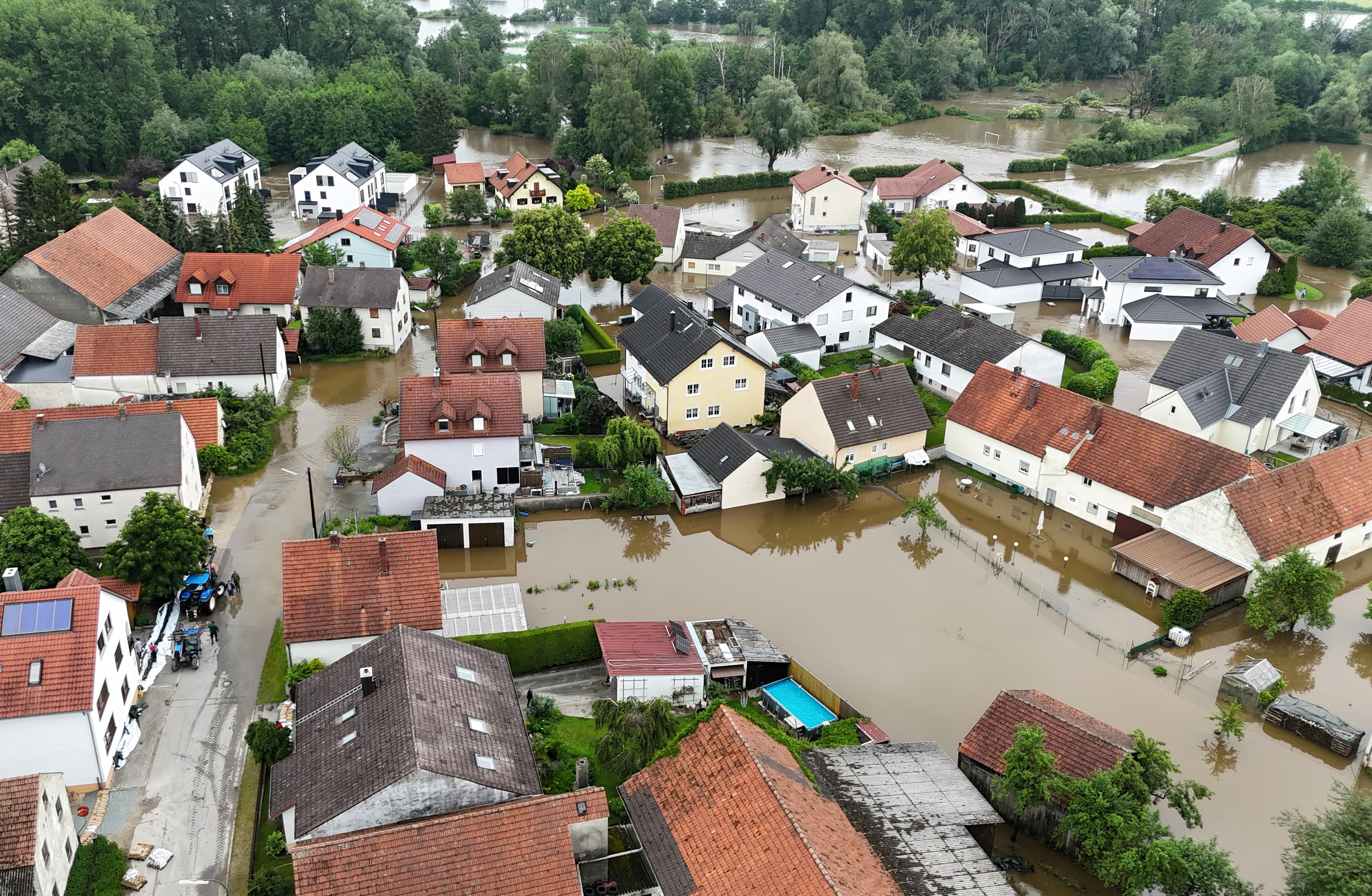 High water levels and heavy rainfalls in Bavaria