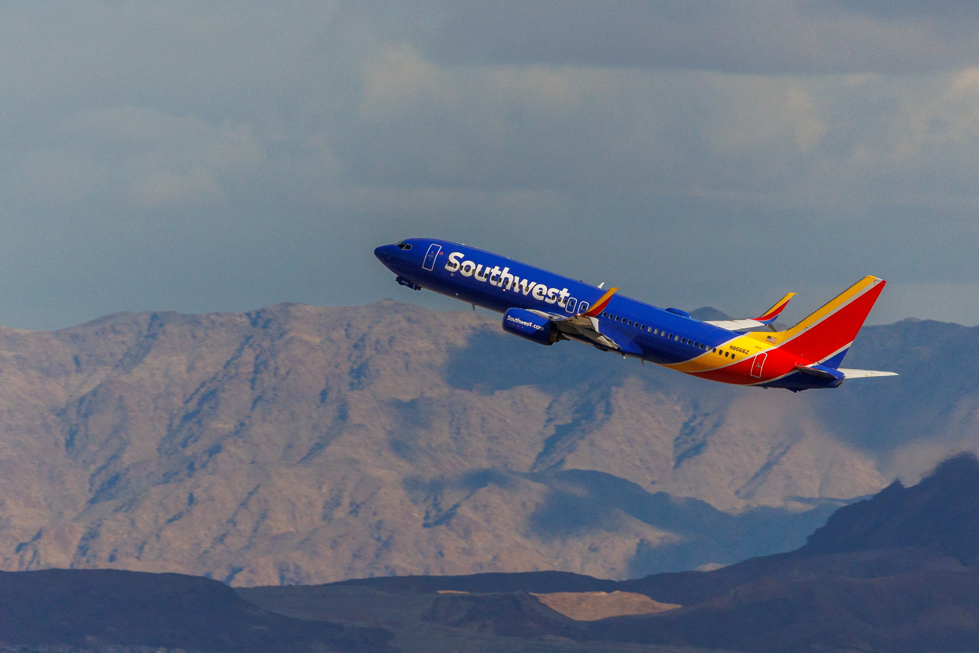 A Southwest airliner takes off from Las Vegas