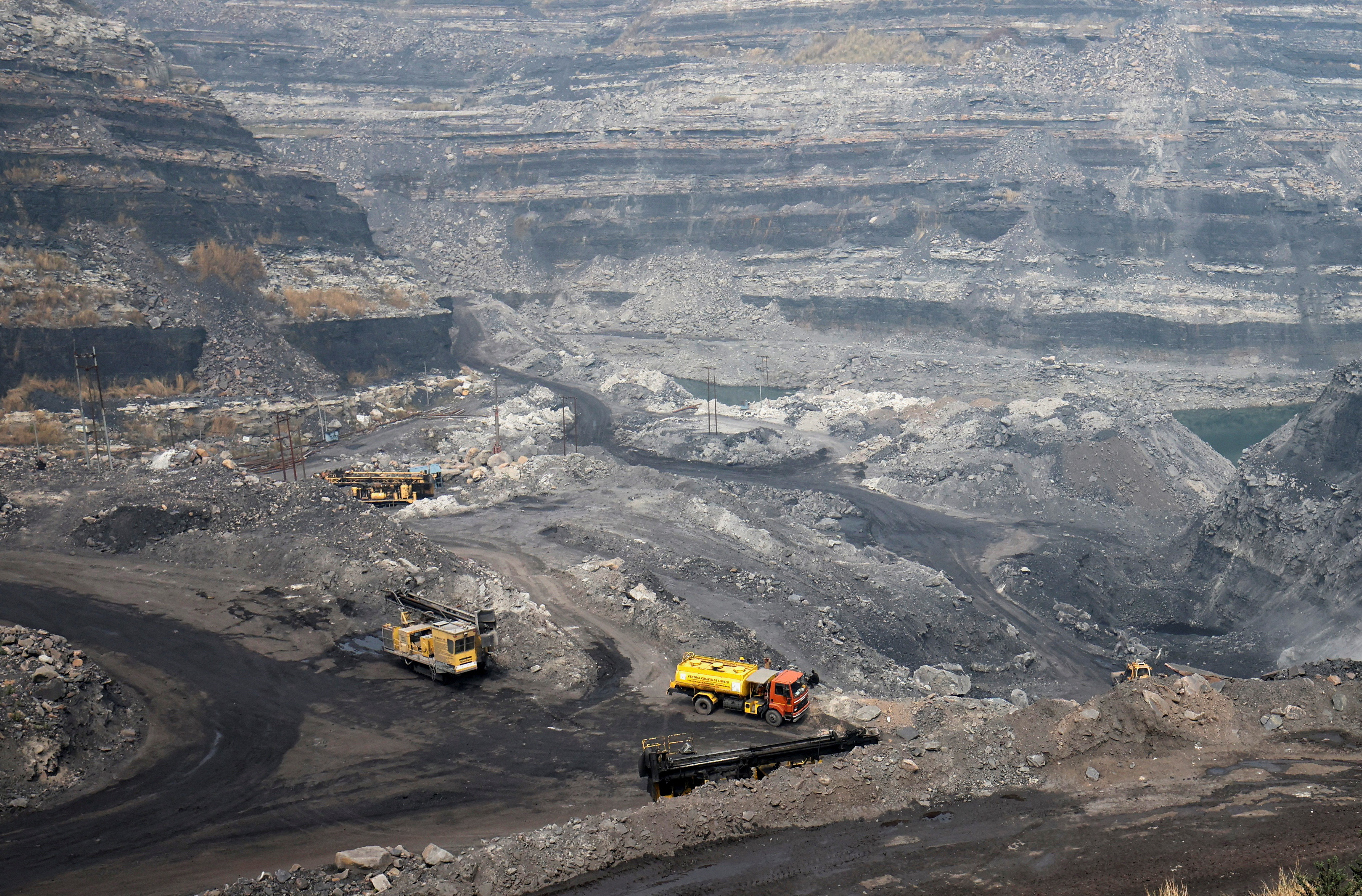 A general view of the open cast coal field at Topa coal mine in the Ramgarh district in the eastern Indian state of Jharkhand