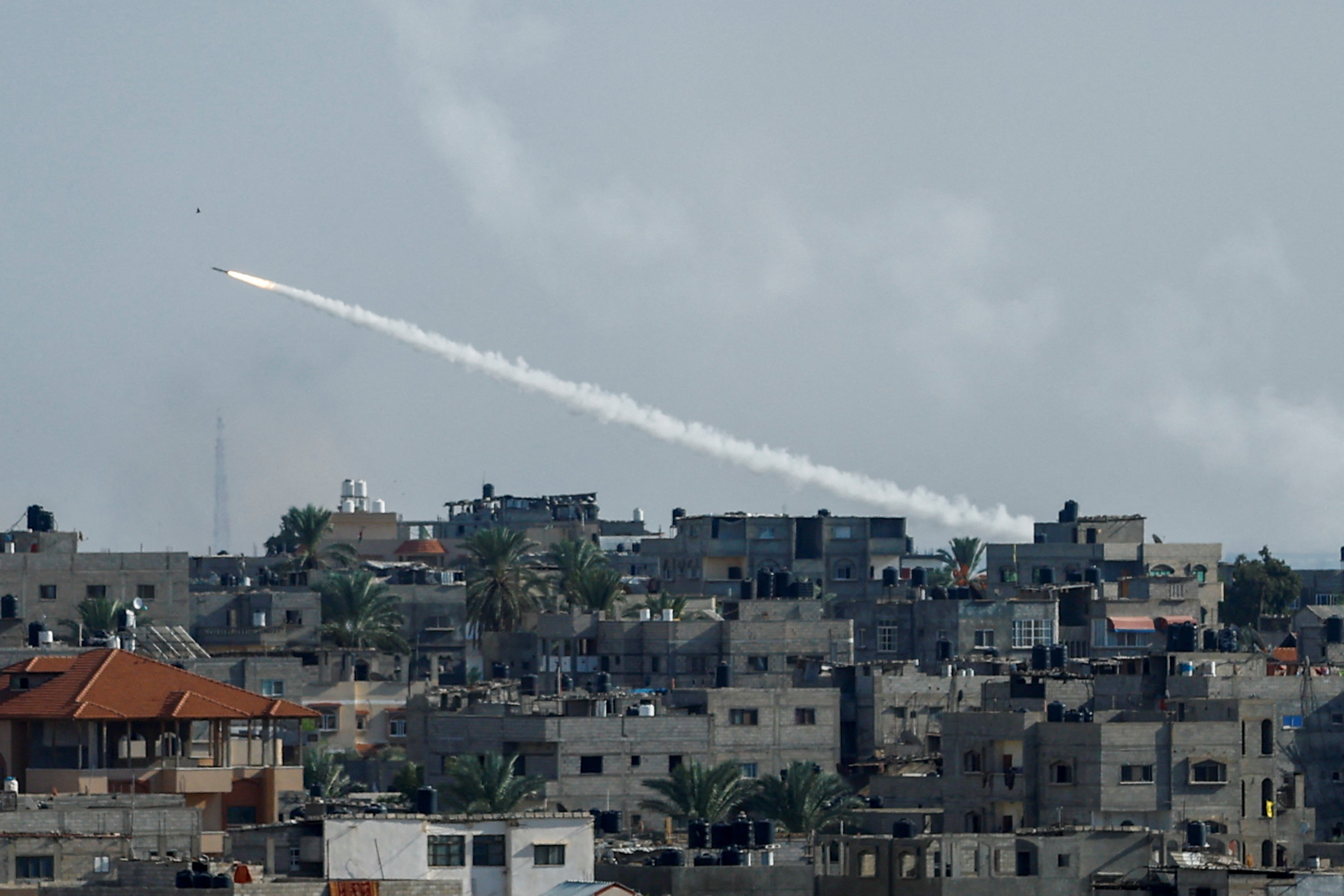 Rockets are fired from Gaza toward Israel