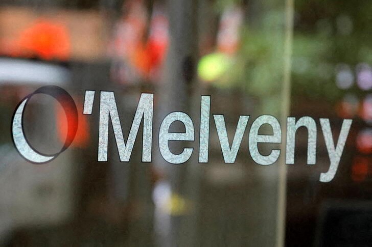 Signage is seen outside of the law firm O'Melveny & Myers at their legal offices in Washington, D.C.