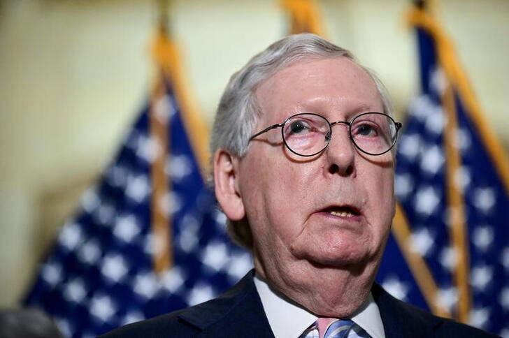 U.S. Senate Minority Leader McConnell speaks during a news conference