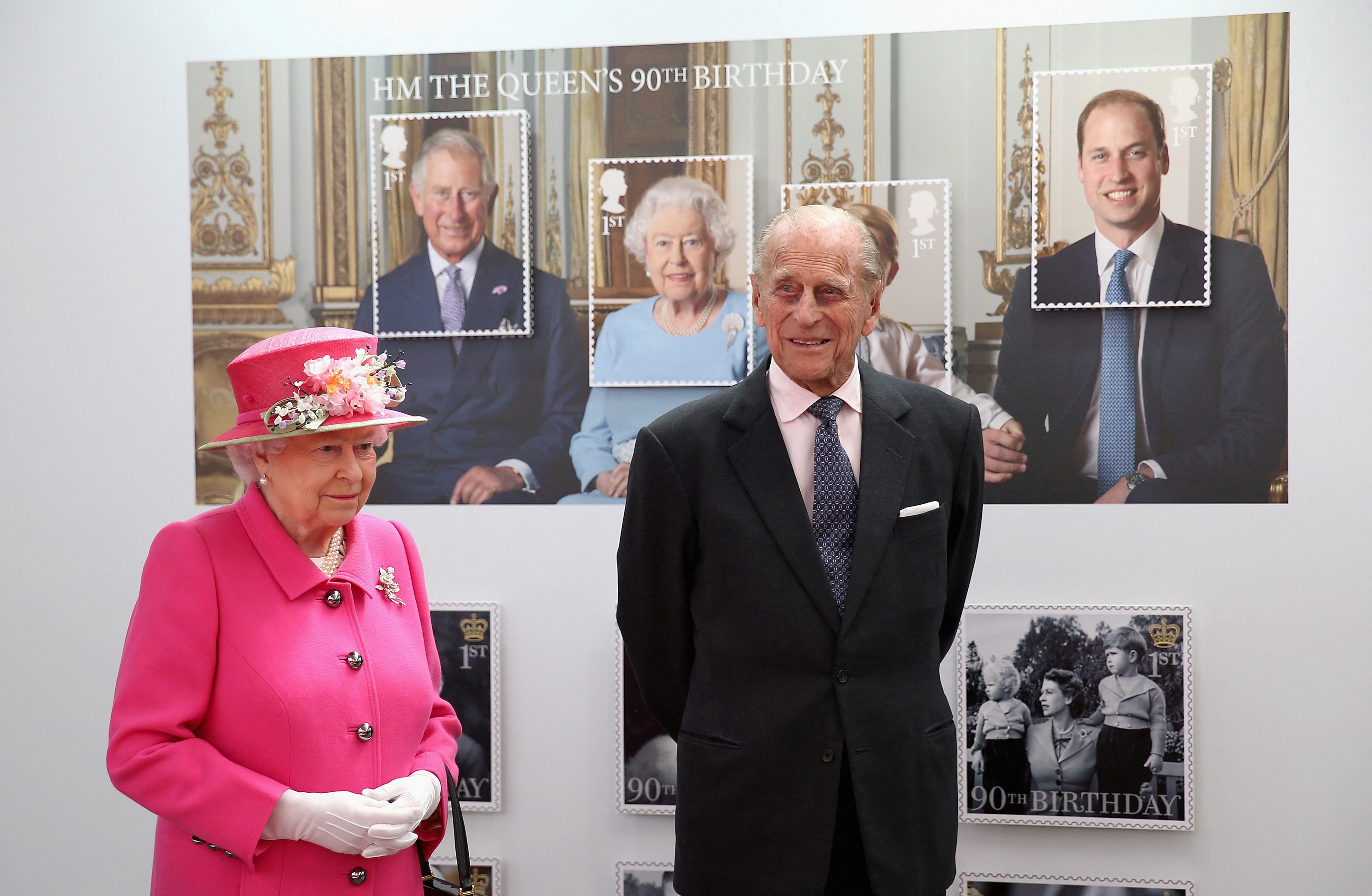 Queen Elizabeth II and Prince Philip, Duke of Edinburgh visit the Queen Elizabeth II delivery office in Windsor with Prince Philip
