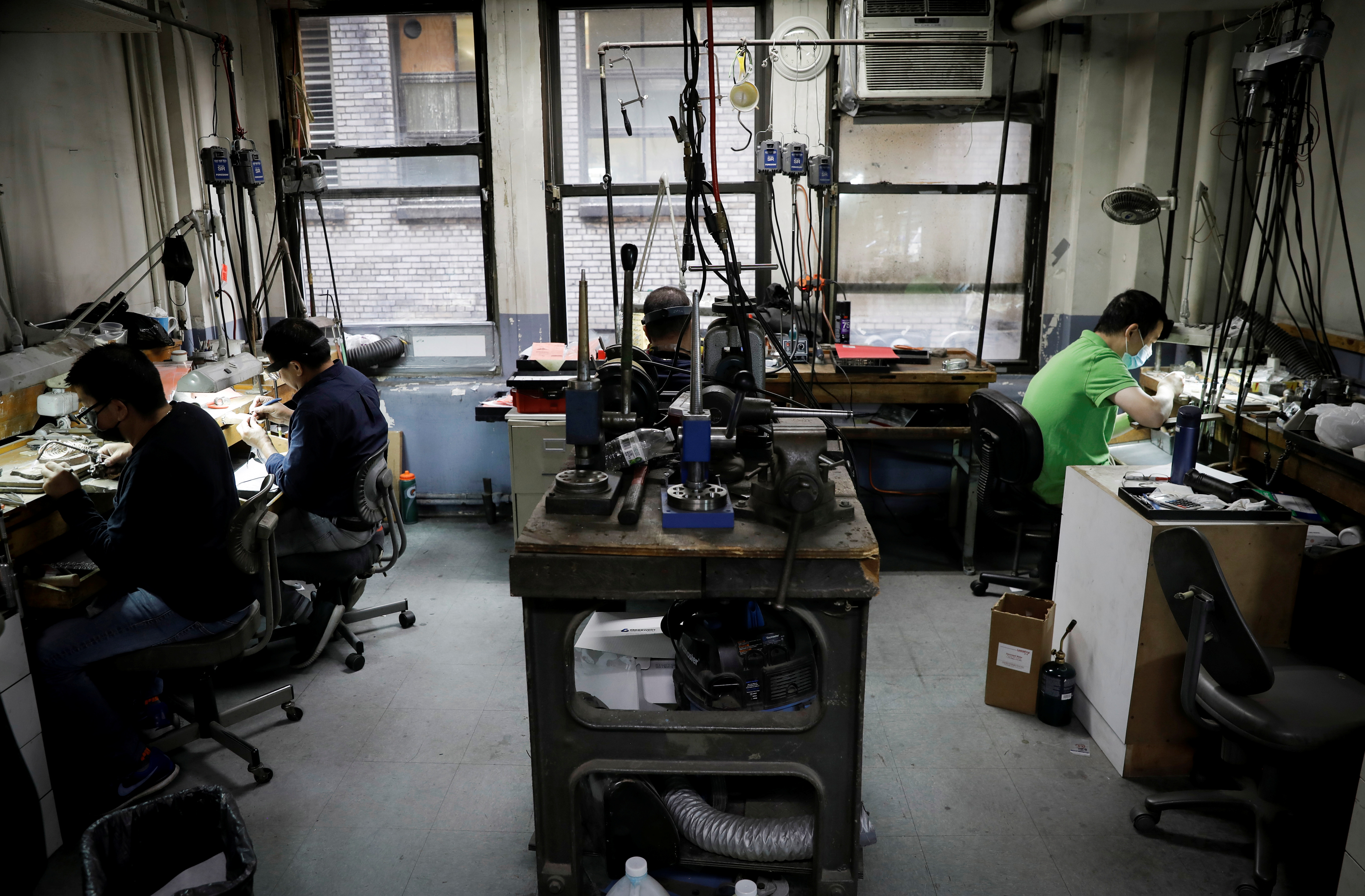 Jewelry workers at the RFG Manufacturing Riviera jewelry design facility in New York