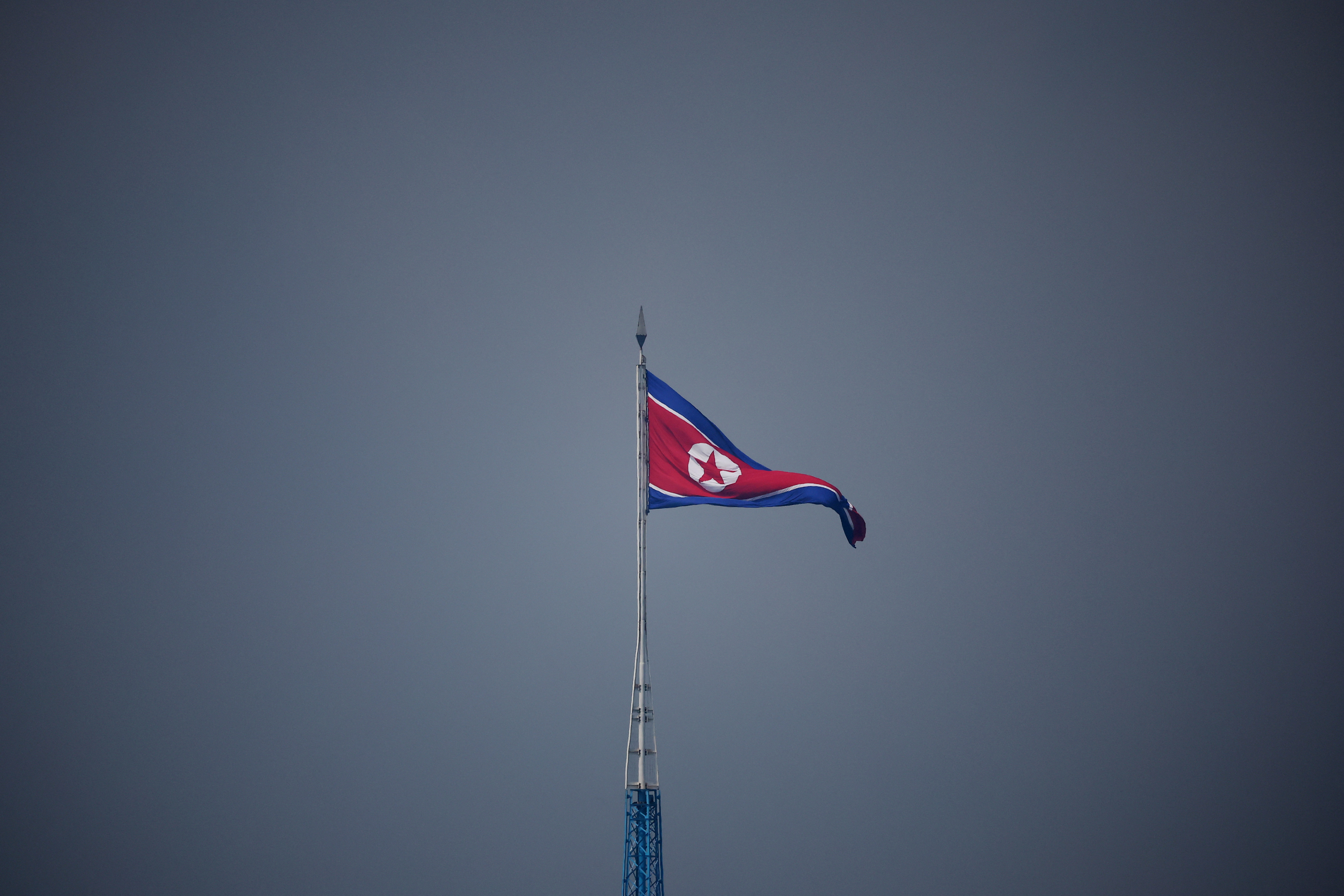 north korean flag pole