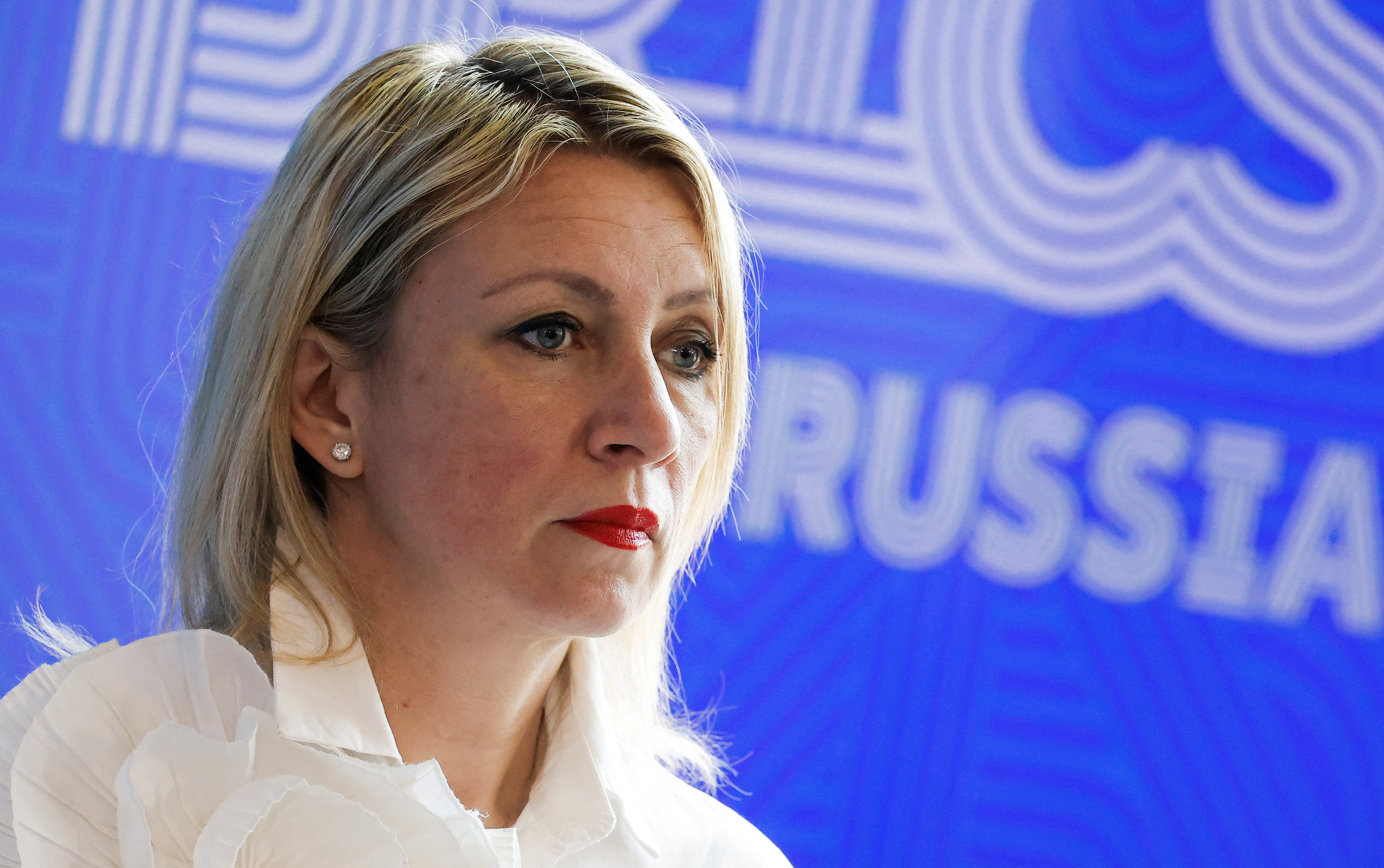 Spokeswoman of Russian Foreign Ministry Maria Zakharova attends a press conference in Nizhny Novgorod