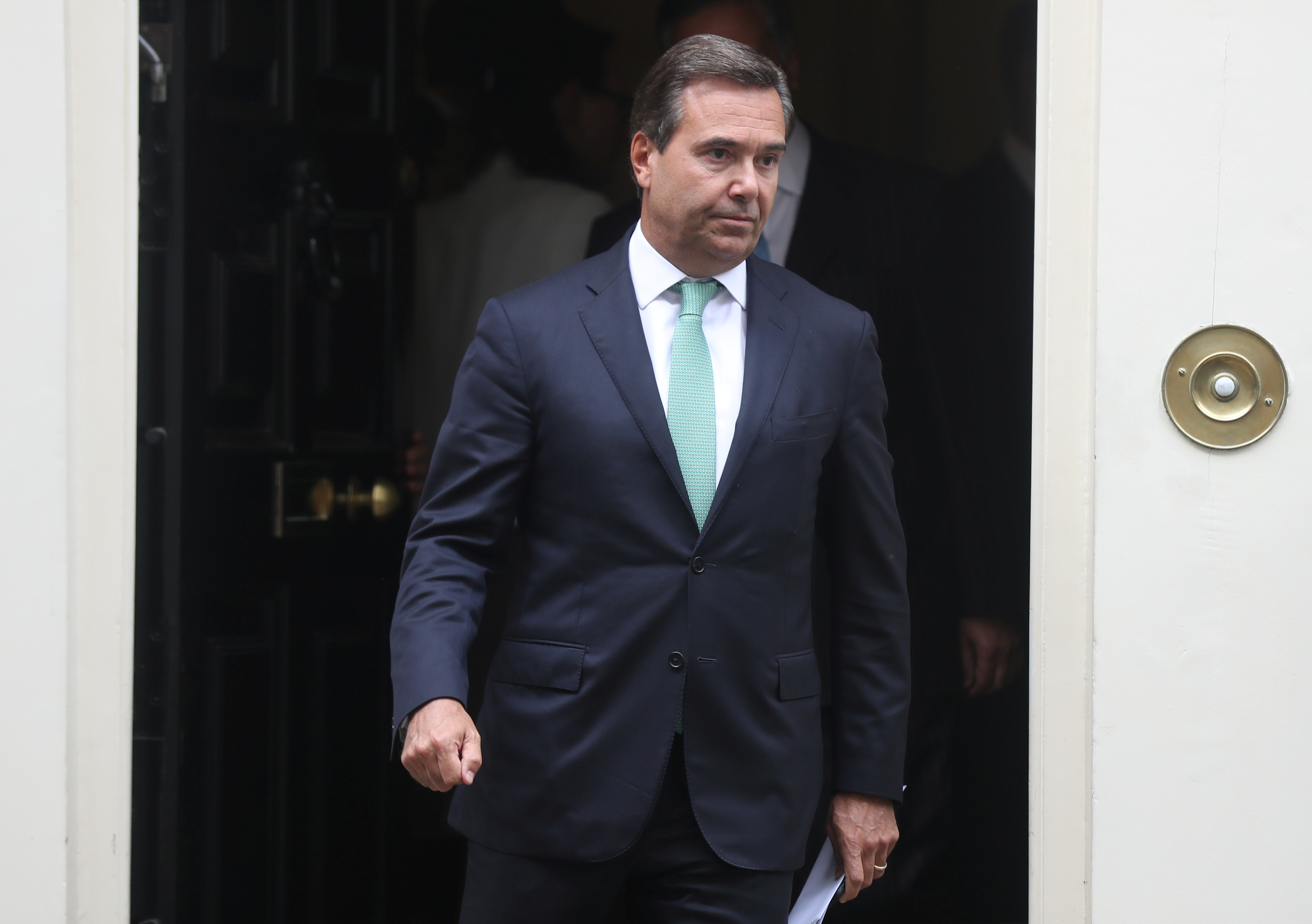 Antonio Horta-Osorio CEO of Lloyds Banking Group leaves Downing Street in London