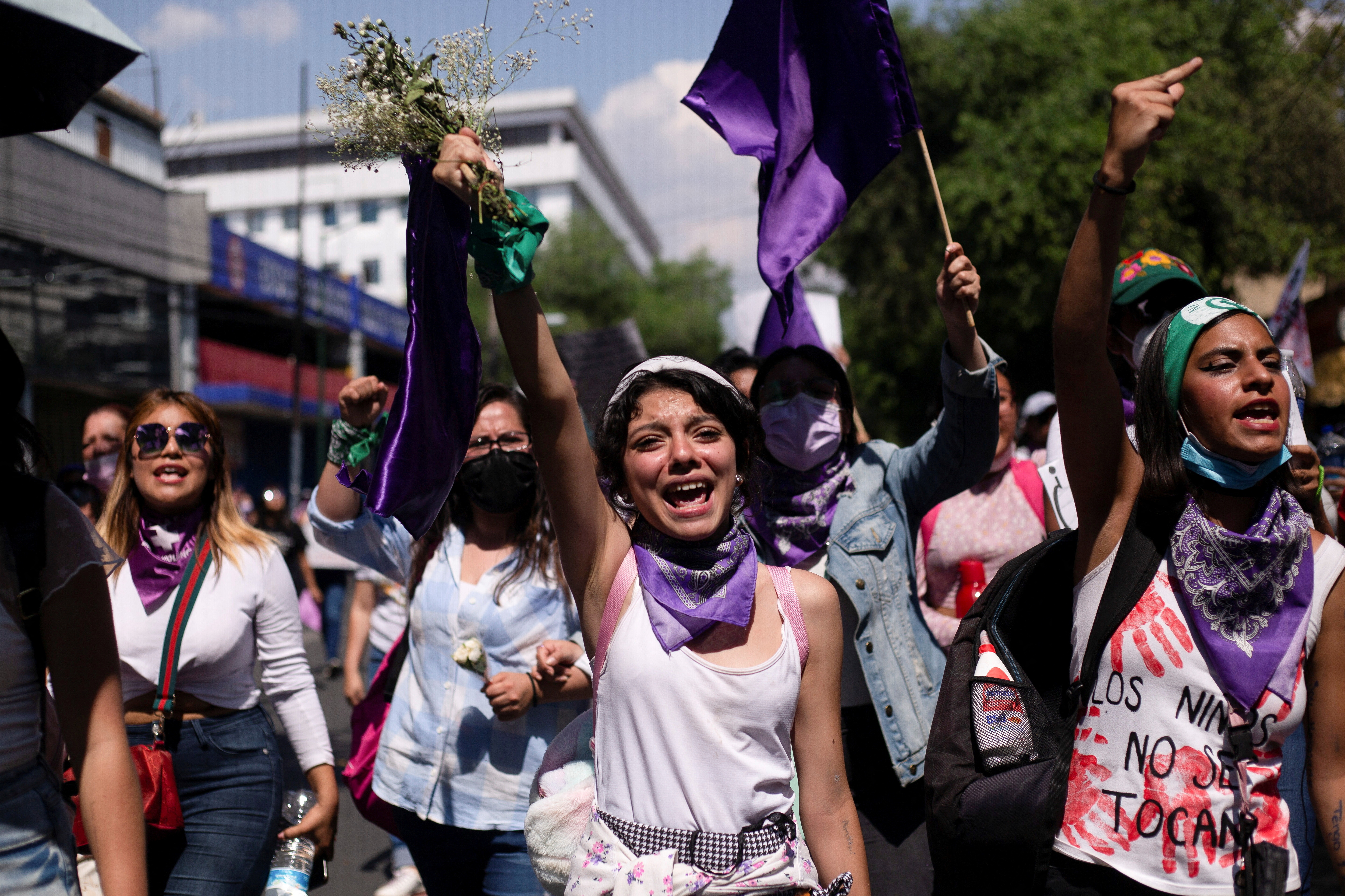 Protest following the death of Debanhi Escobar, in Mexico City