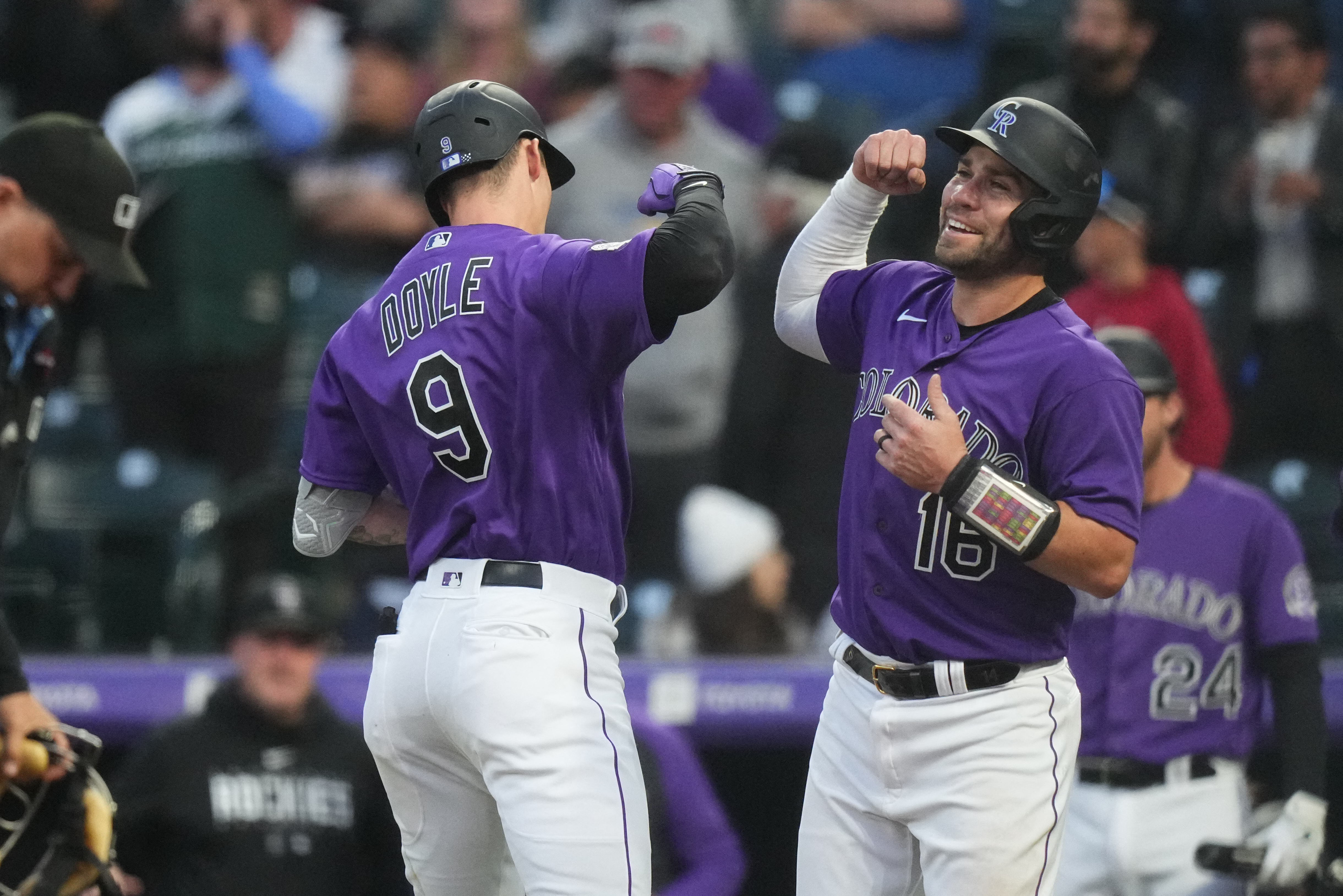 COLORADO ROCKIES MIKE MYERS PURPLE ALTERNATE JERSEY