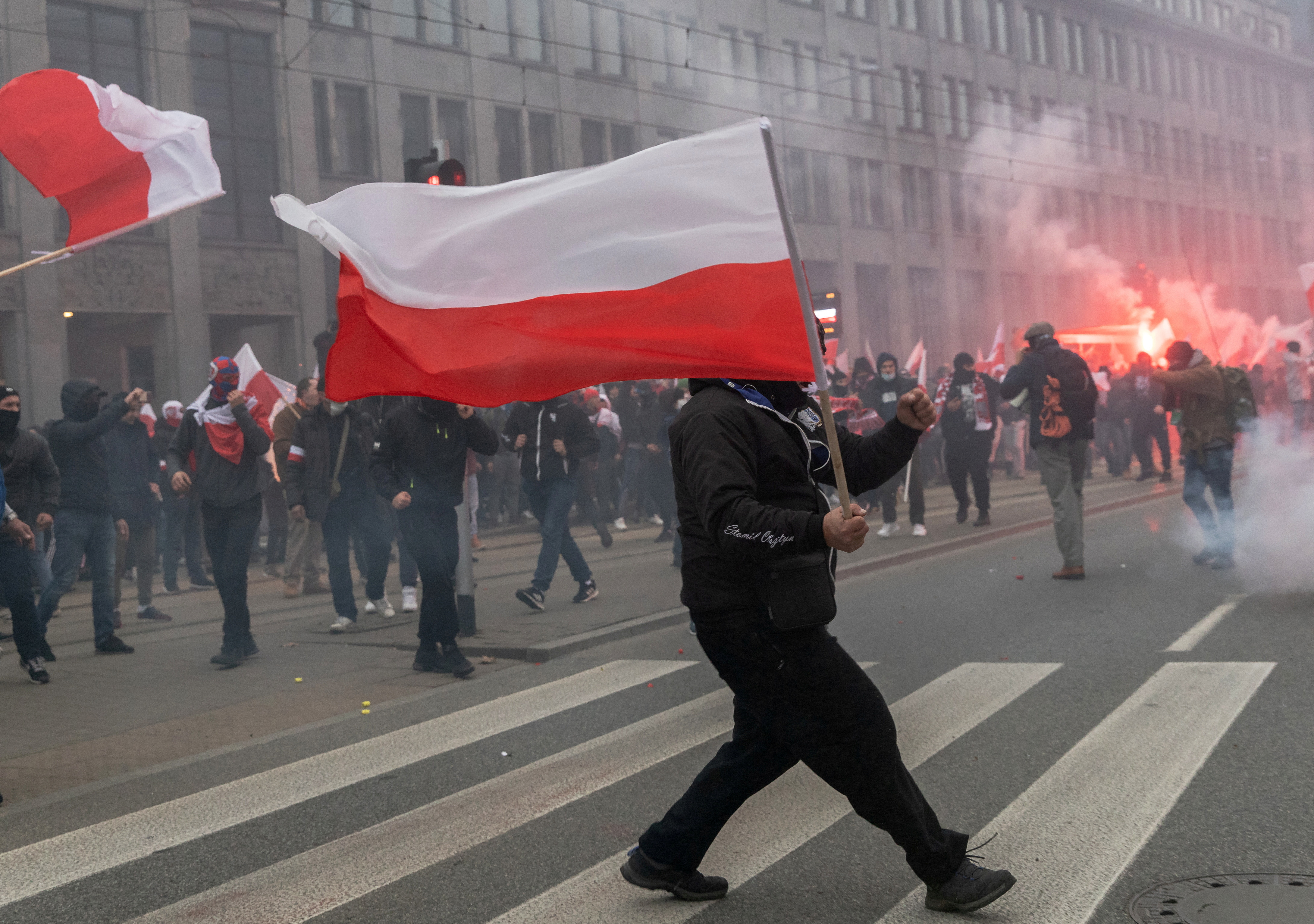 People mark Polish Independence Day on Nov. 11, 2020