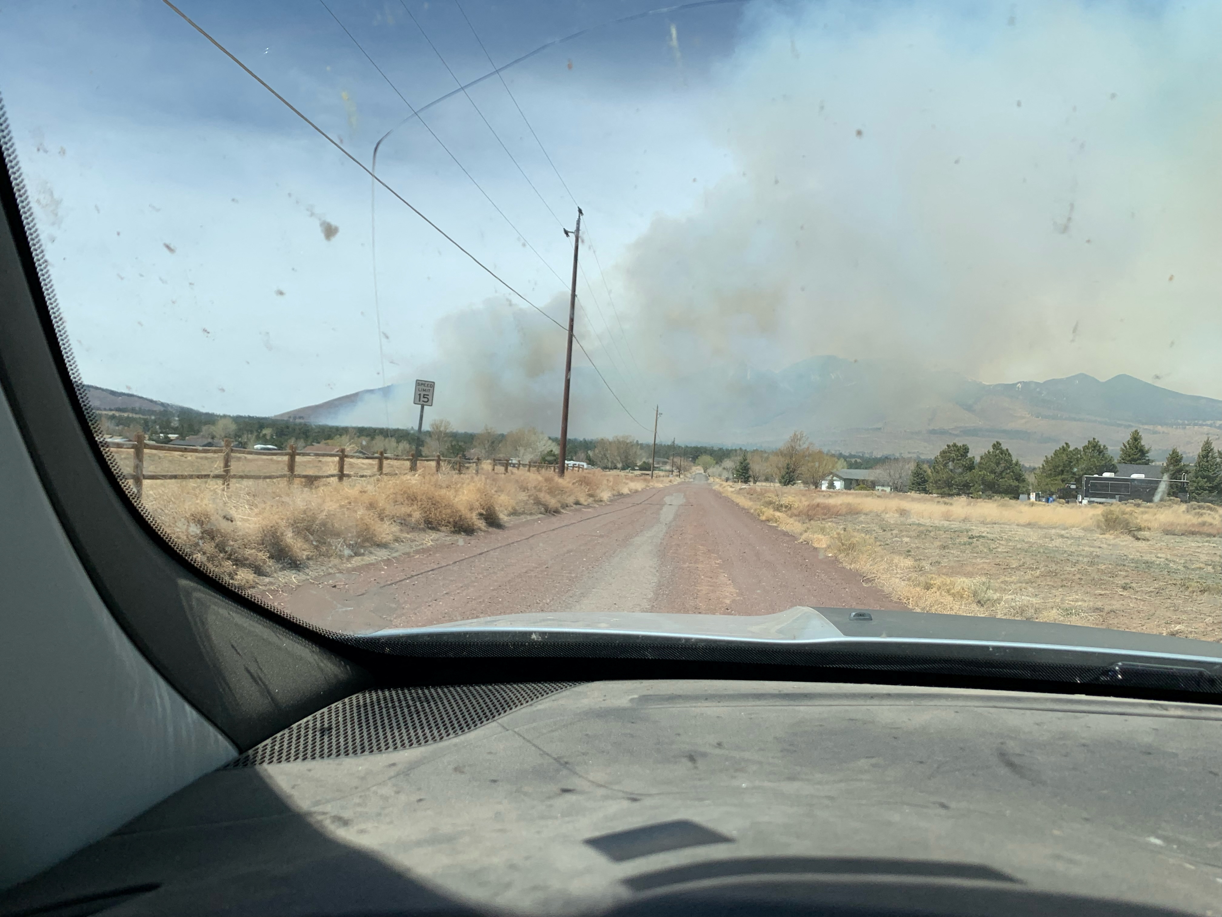 Smoke drifts from the Tunnel Fire in Flagstaff