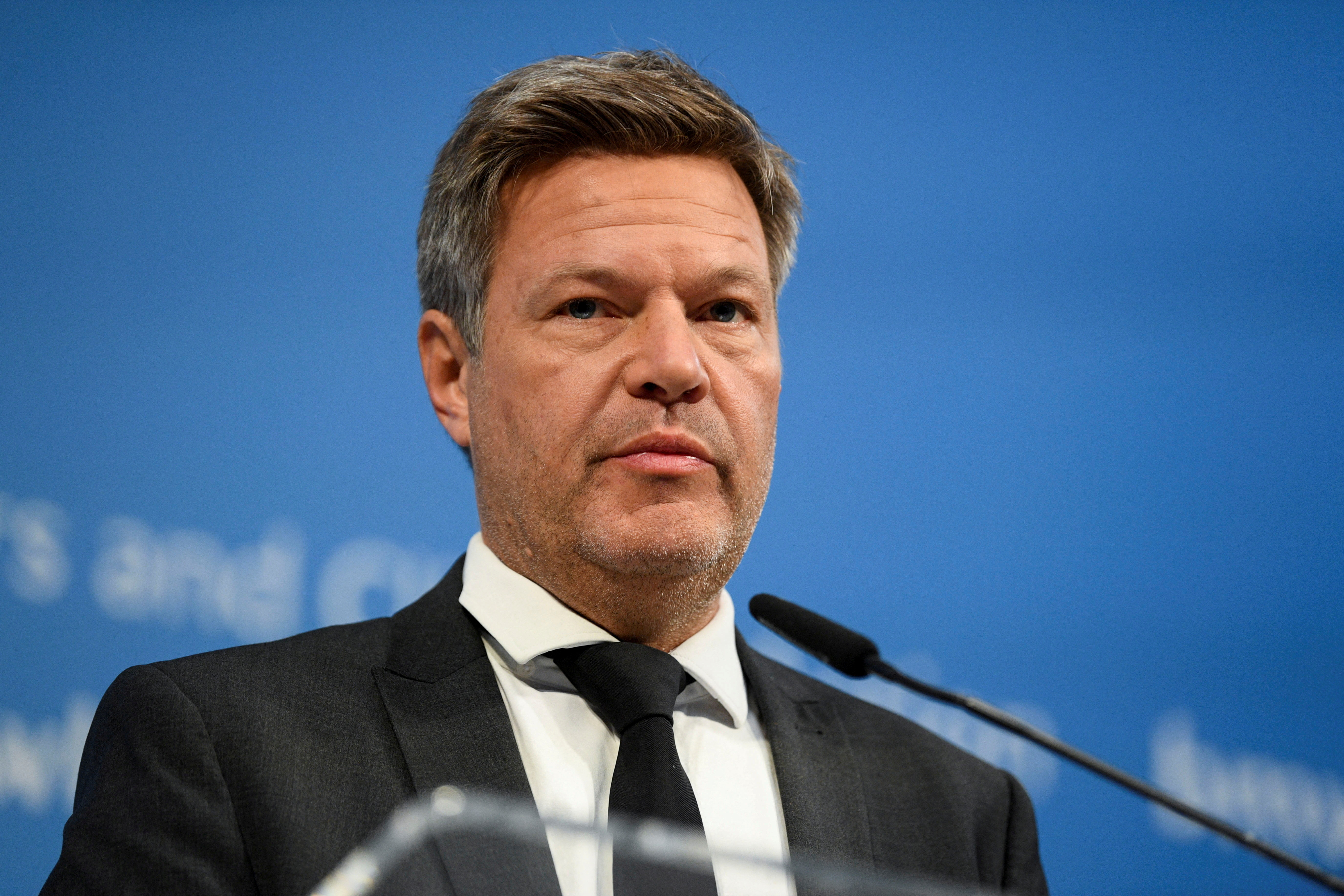 German Economy Minister Robert Habeck gives a statement on Uniper nationalisation deal