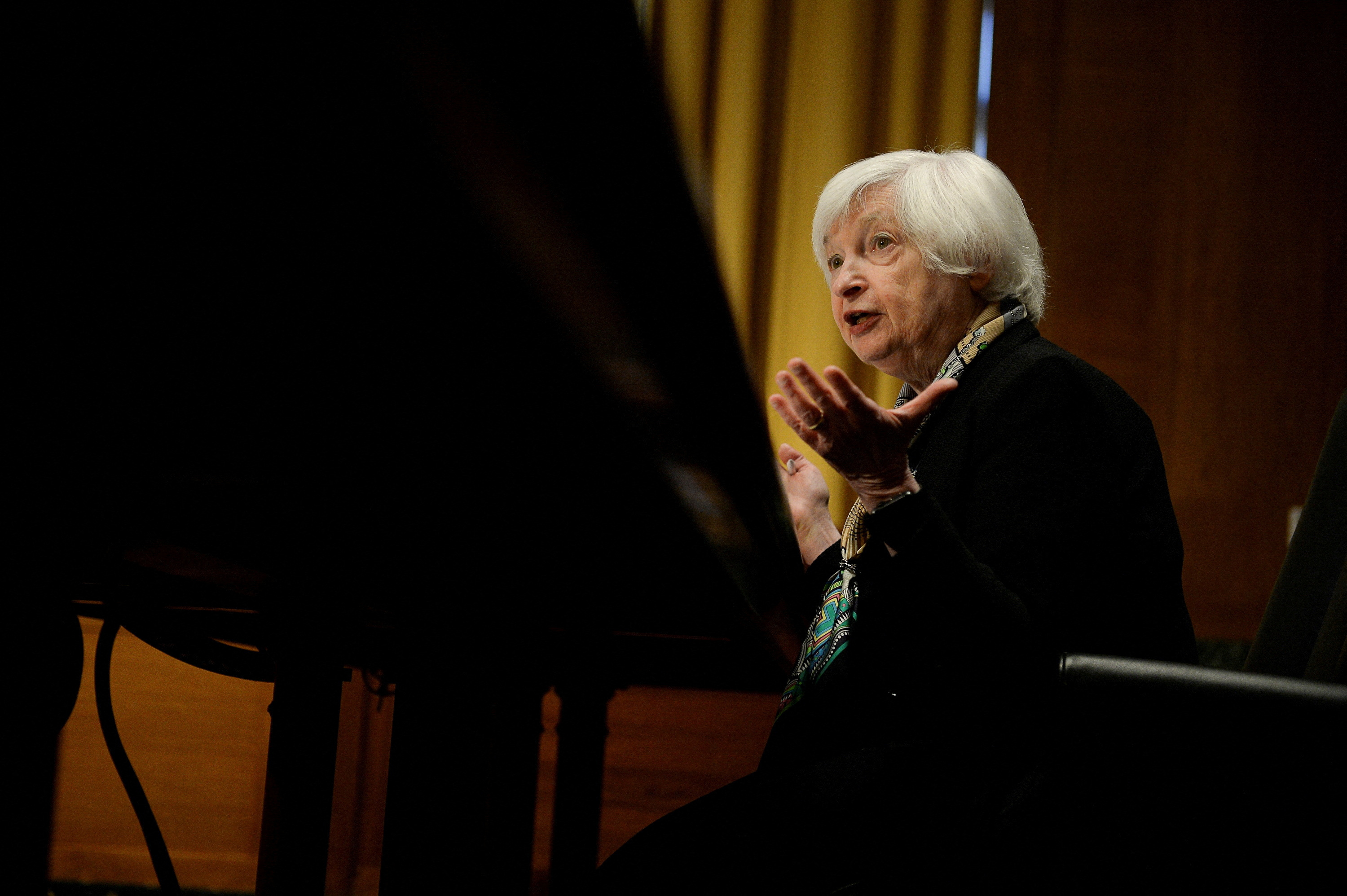 U.S. Treasury Secretary Janet Yellen testifies before Senate panel, on Capitol Hill in Washington
