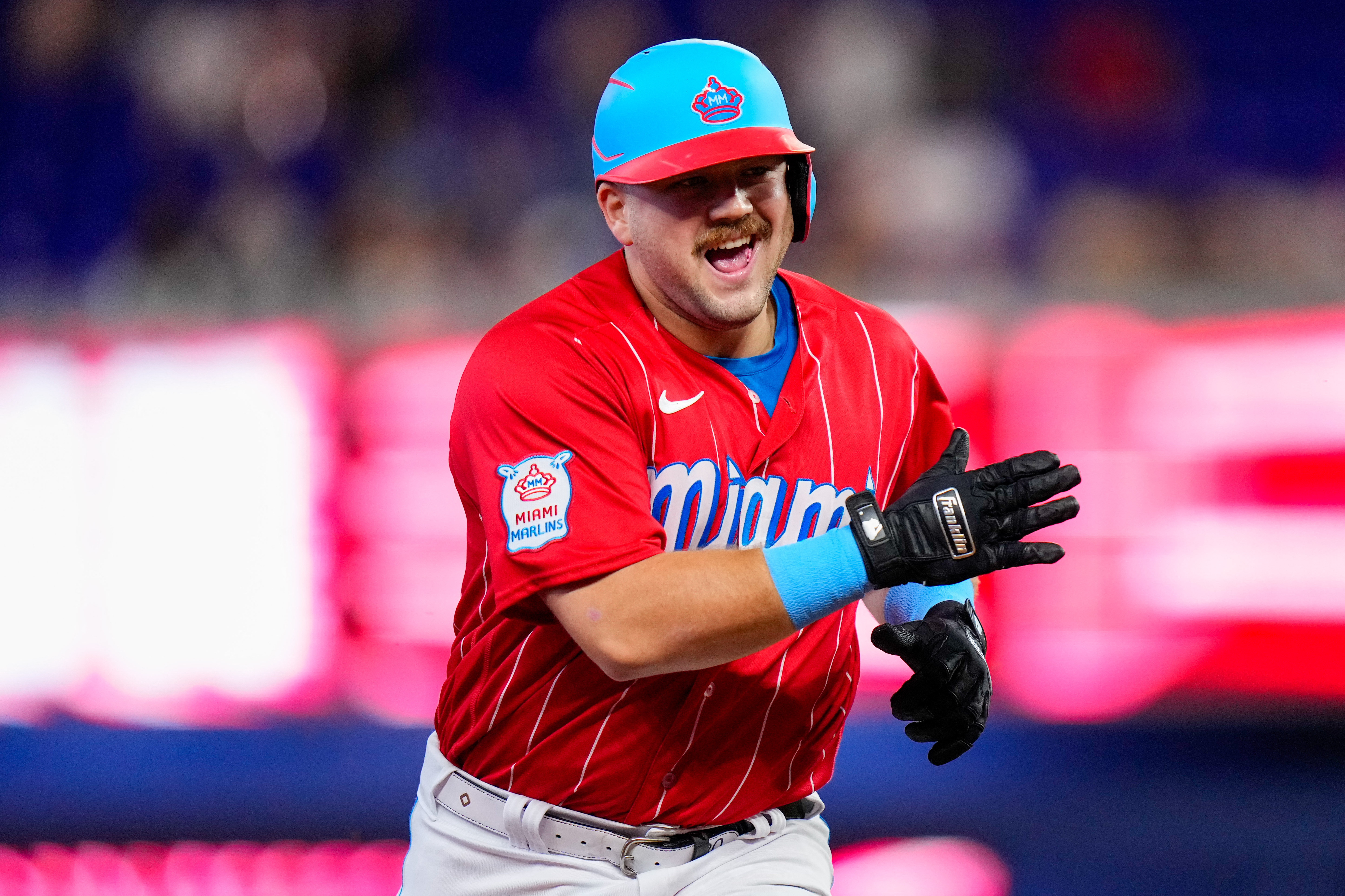 MIAMI, FL - MARCH 31: Miami Marlins starting pitcher Jesus Luzardo (44)  makes the start for the Marlins during the game between the New York Mets  and the Miami Marlins on Friday