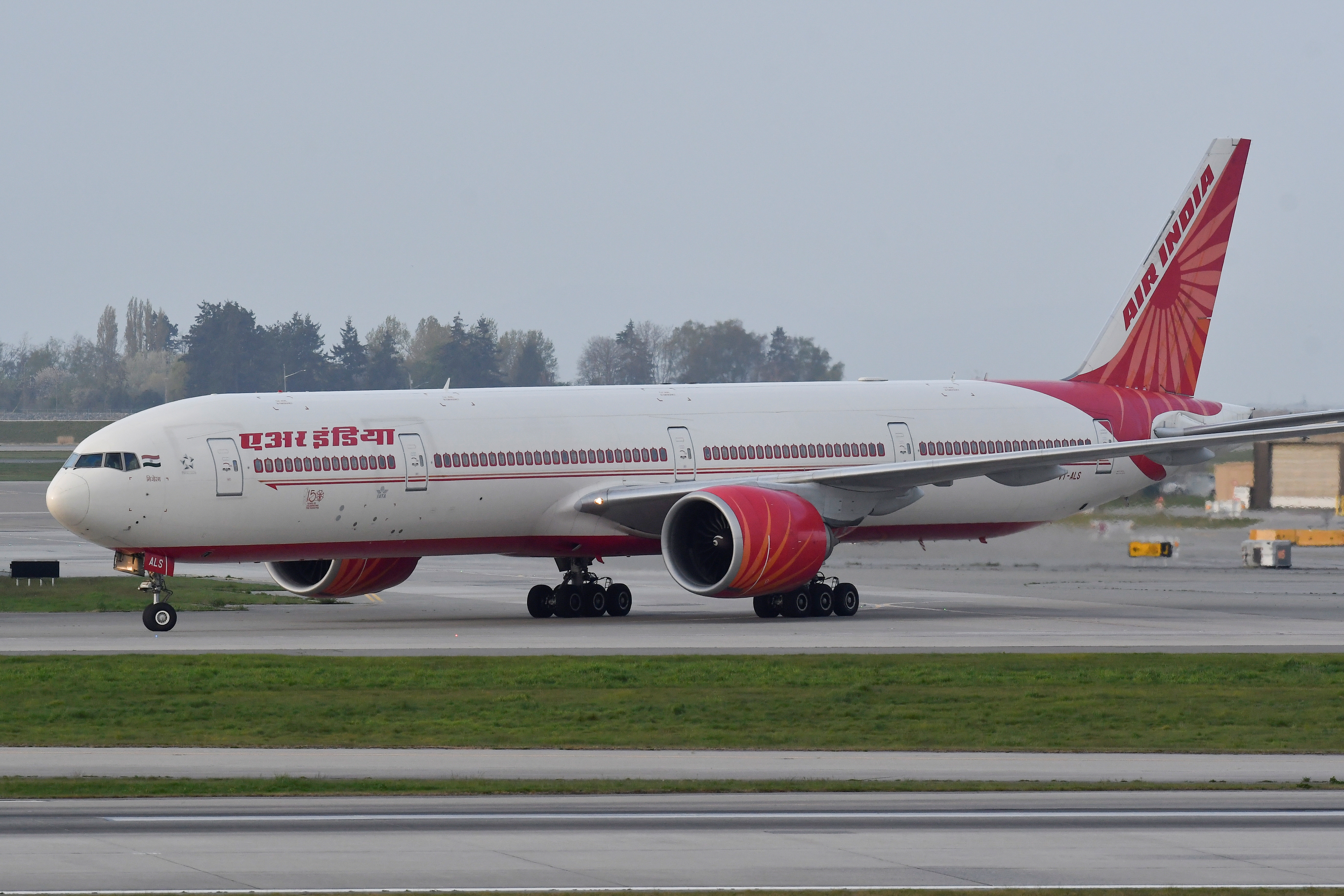 Air India flight 185 arrives from New Delhi, at Vancouver International Airport, in Richmond
