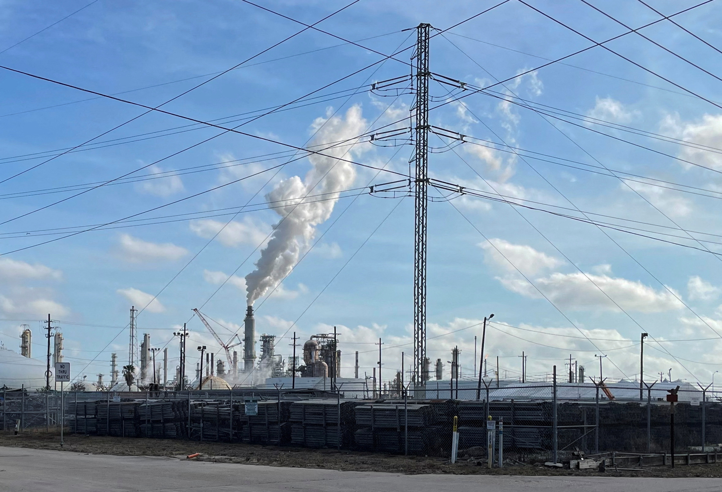 Production units are seen in operation at Marathon Petroleum’s Galveston Bay Refinery in Texas City