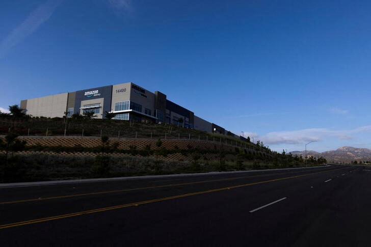 Amazon's warehouse facility ASD8 is shown in Poway, California