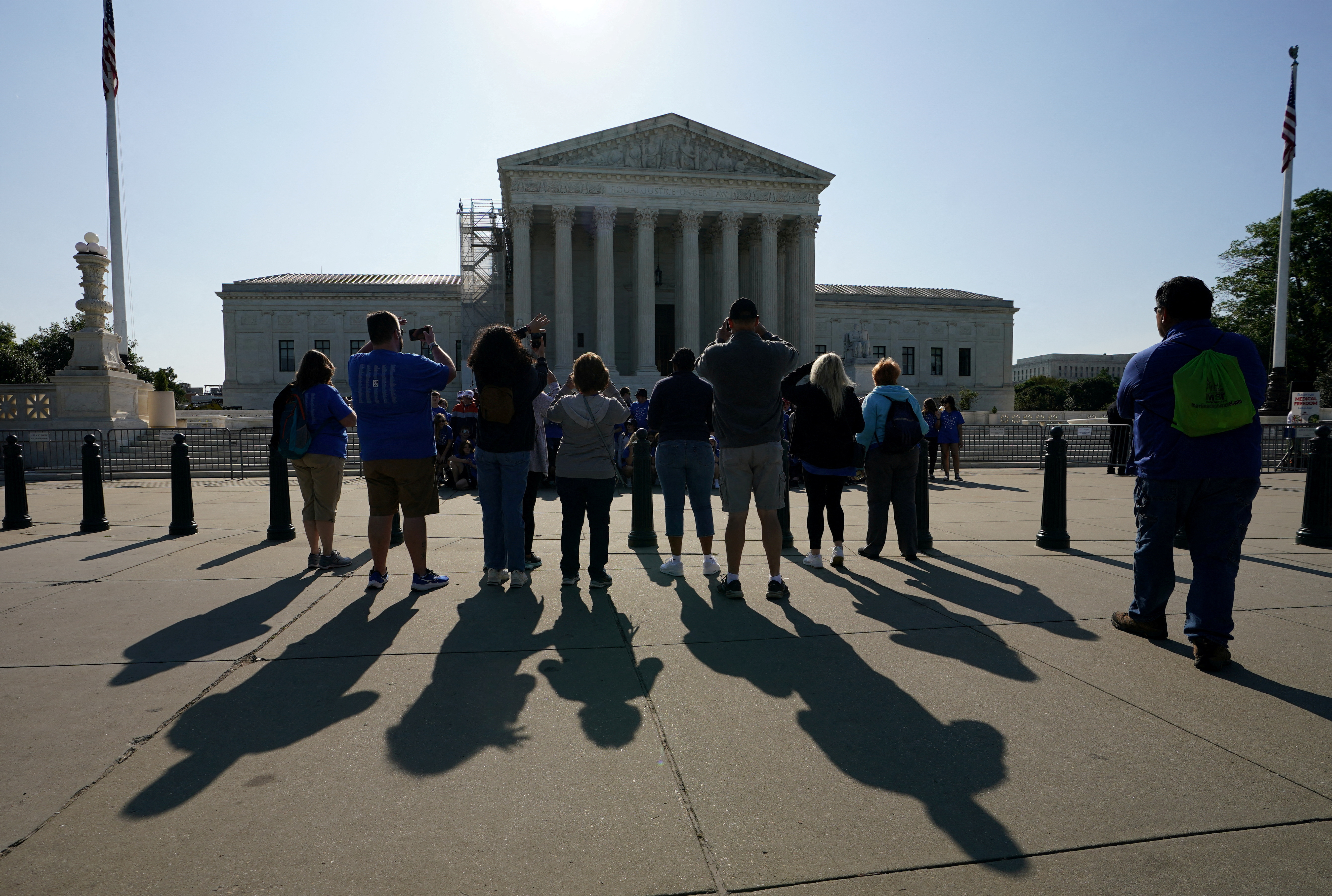 Visitors take photos at the U.S. Supreme Court in Washington