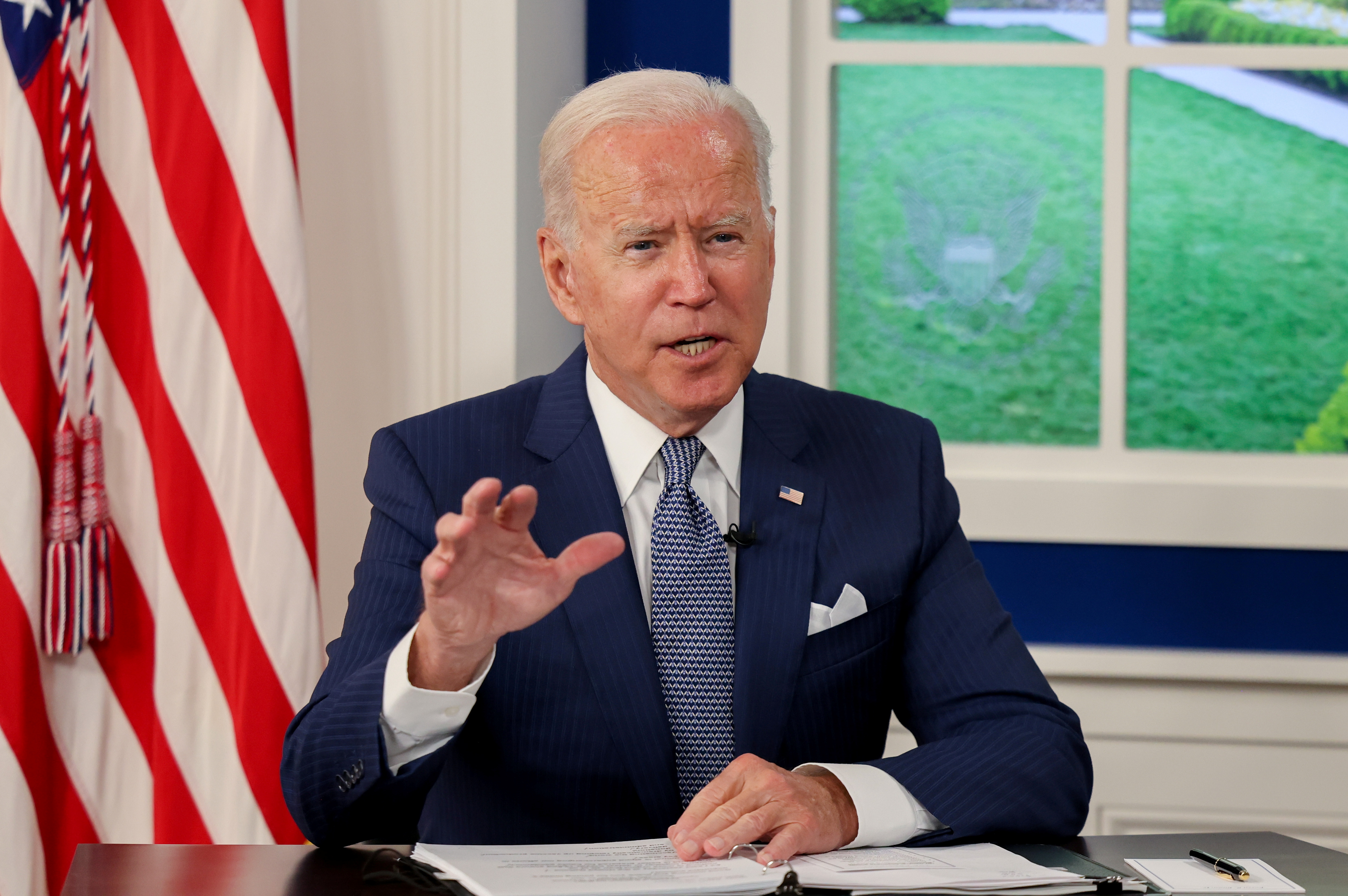 U.S. President Joe Biden hosts a virtual coronavirus disease (COVID-19) Summit as part of the United Nations General Assembly (UNGA), in Washington