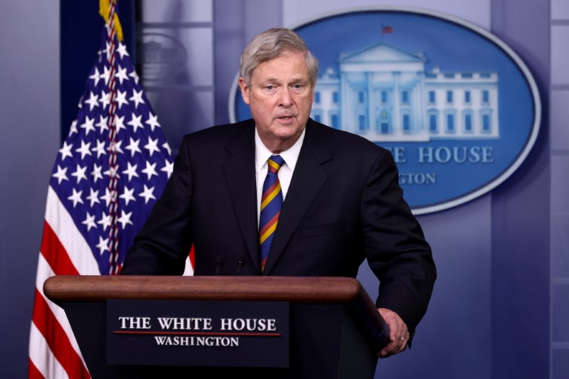 U.S. Agriculture Secretary Vilsack speaks during the daily press briefing at the White House in Washington