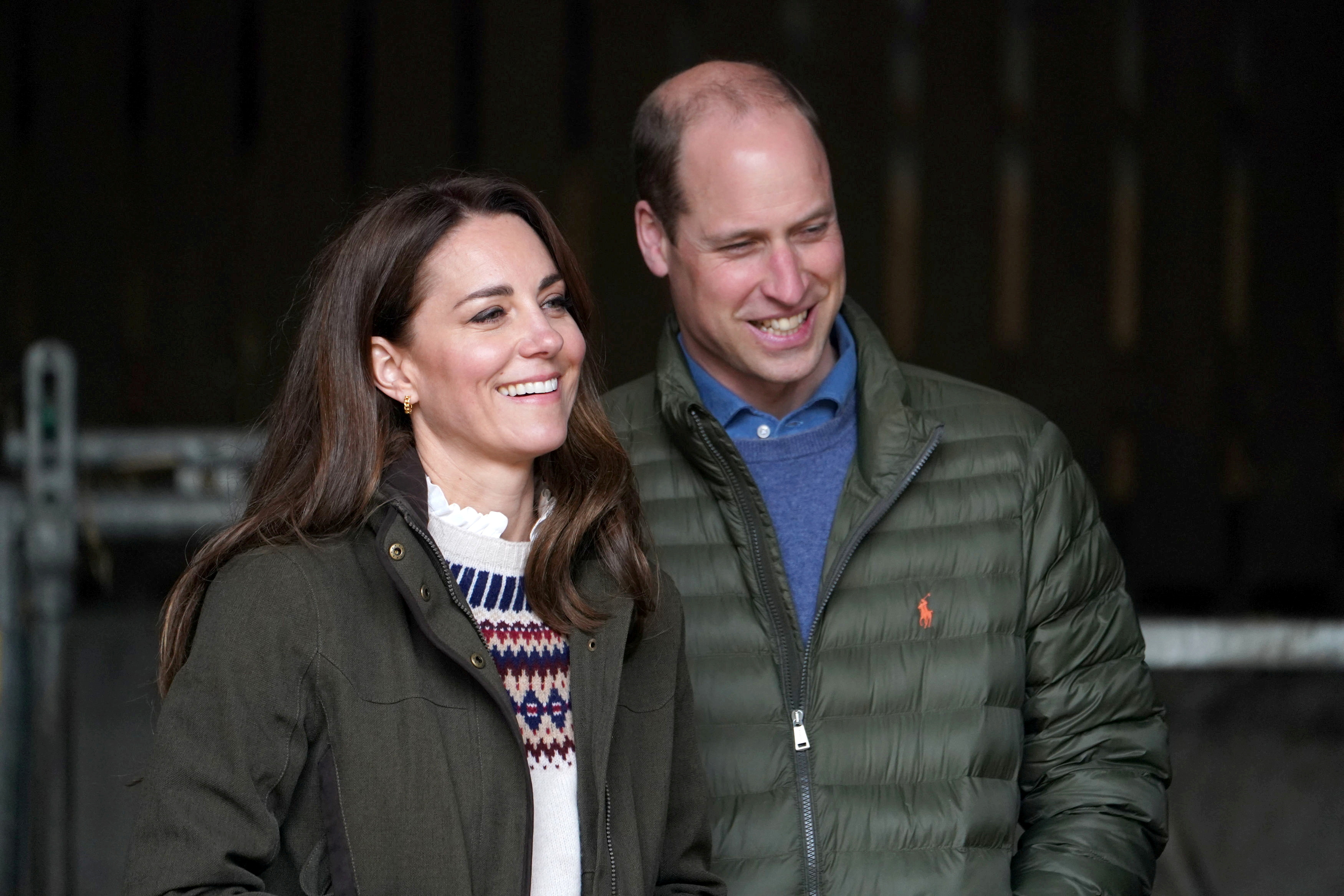 Britain's Prince William and Catherine, Duchess of Cambridge, walk together during their visit to Manor Farm in Little Stainton, Durham, Britain April 27, 2021. Owen Humphreys/PA Wire/Pool via REUTERS/File Photo
