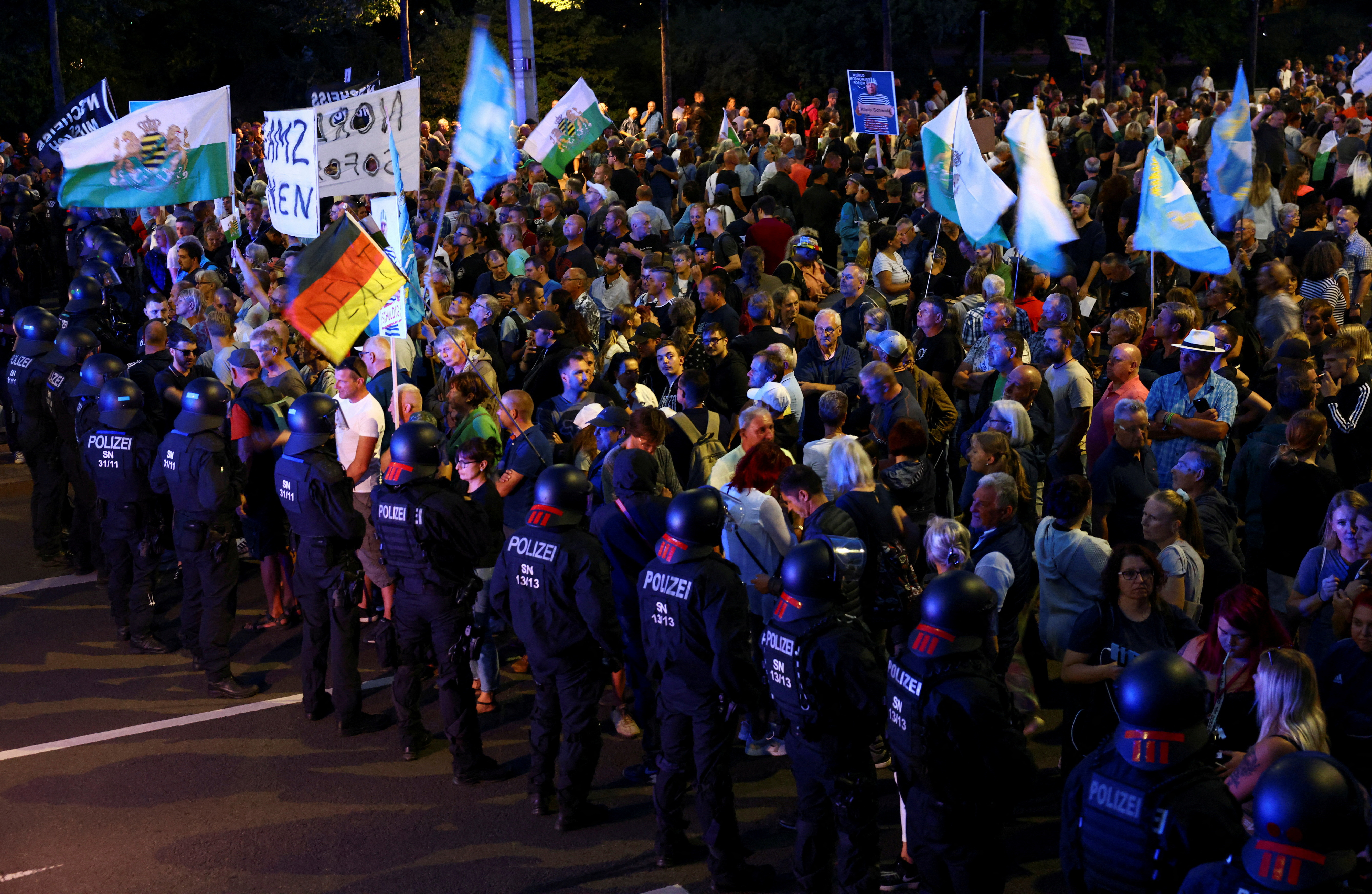 Protest against increasing energy prices and rising living expenses, in Leipzig