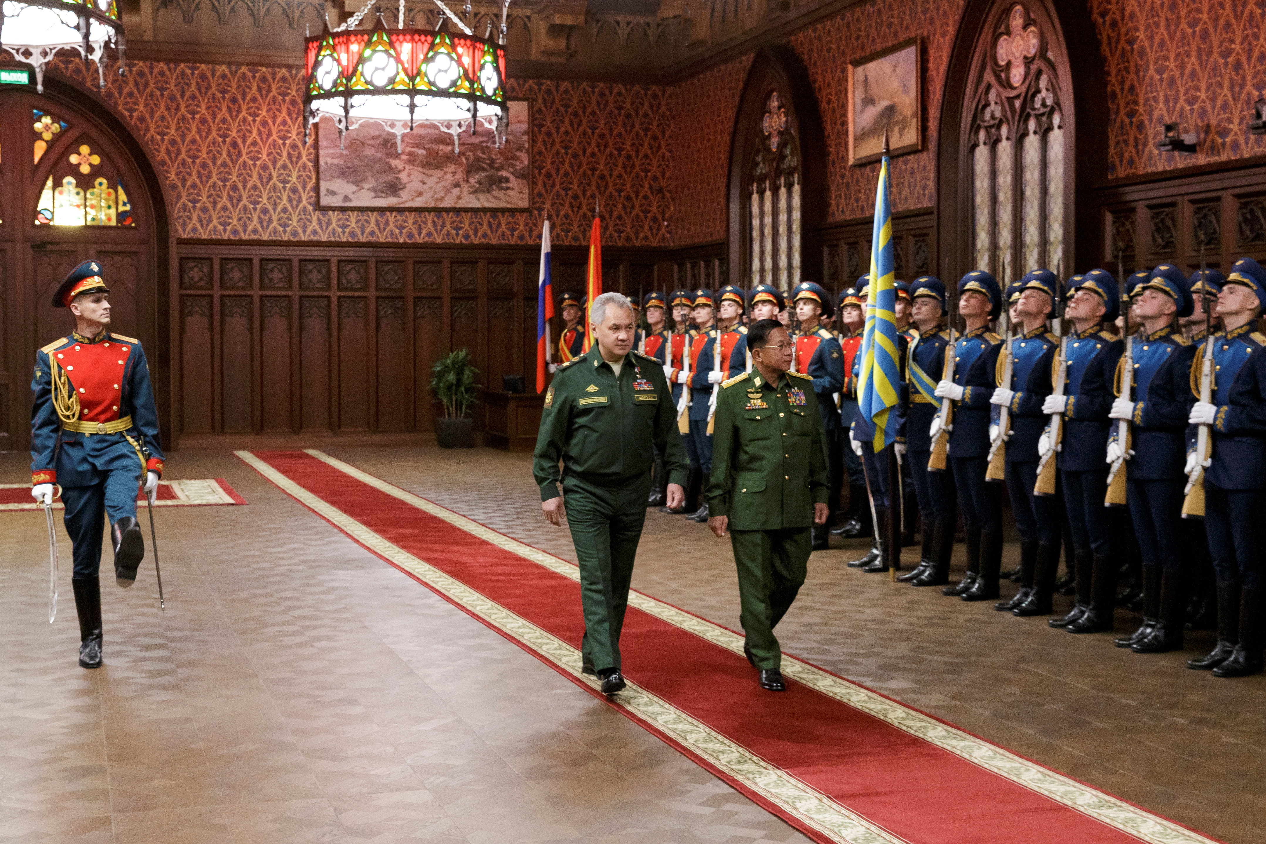 Russia's Defense Minister Sergei Shoigu meets Myanmar's Commander in-Chief Senior General Min Aung Hlaing in Moscow