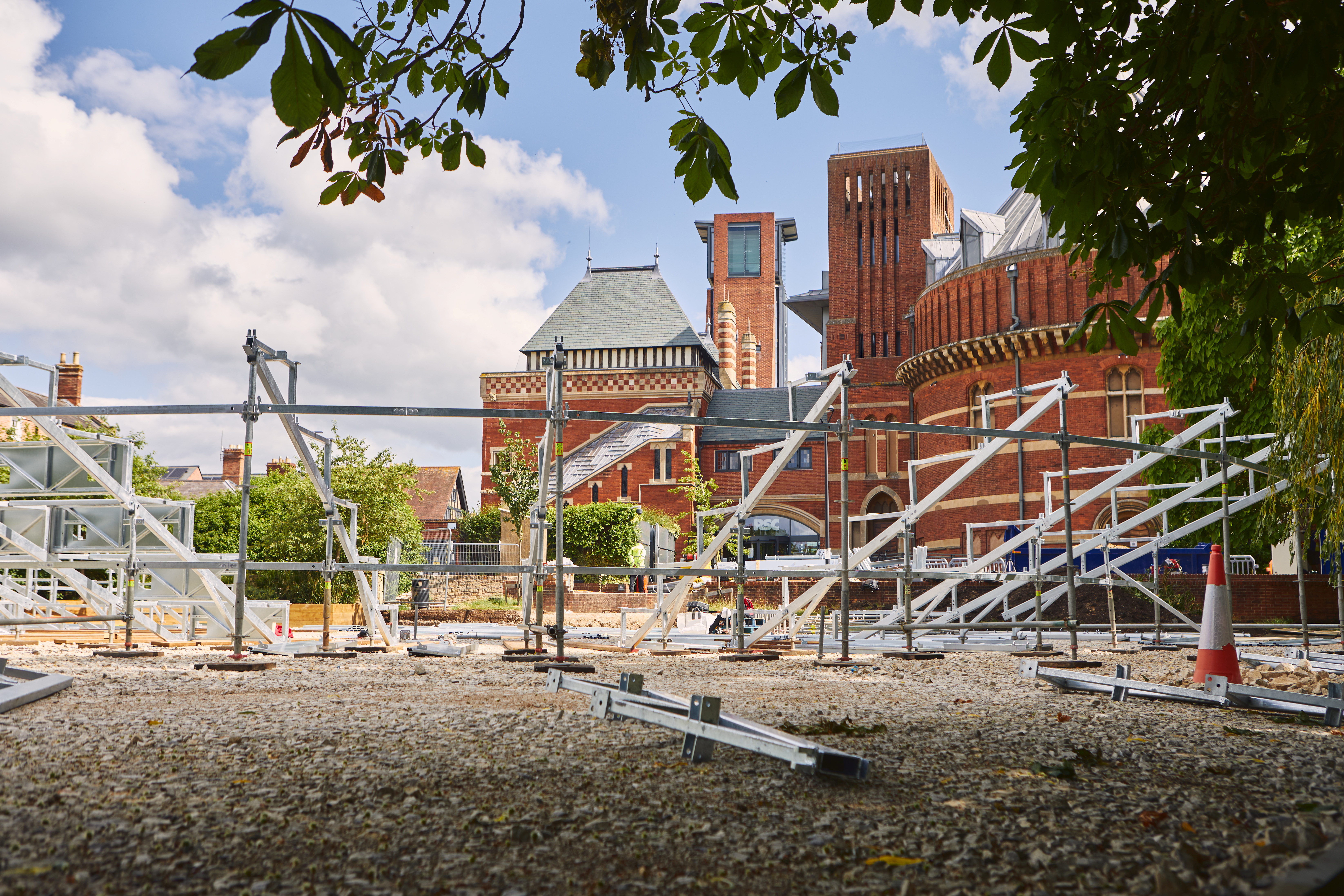 A view shows the construction site for Lydia and Manfred Gorvy Garden Theatre, as Britain's Royal Shakespeare Company prepares to launch their new garden theatre, in Stratford-upon-Avon, Britain June 22, 2021. Courtesy Sam Allard/Fisher studios/RSC/Handout via REUTERS