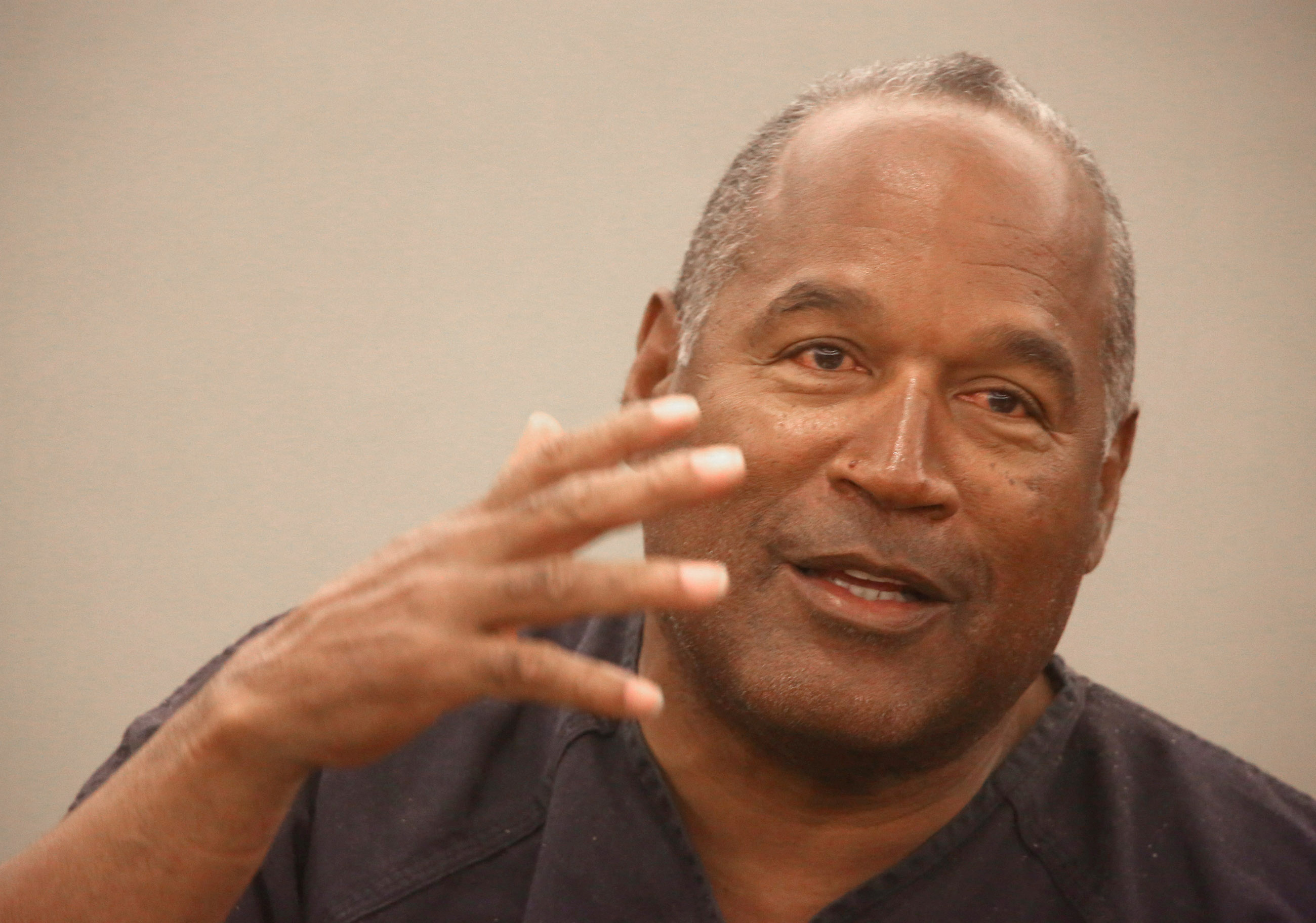 O.J. Simpson testifies during an evidentiary hearing in Clark County District Court in Las Vegas