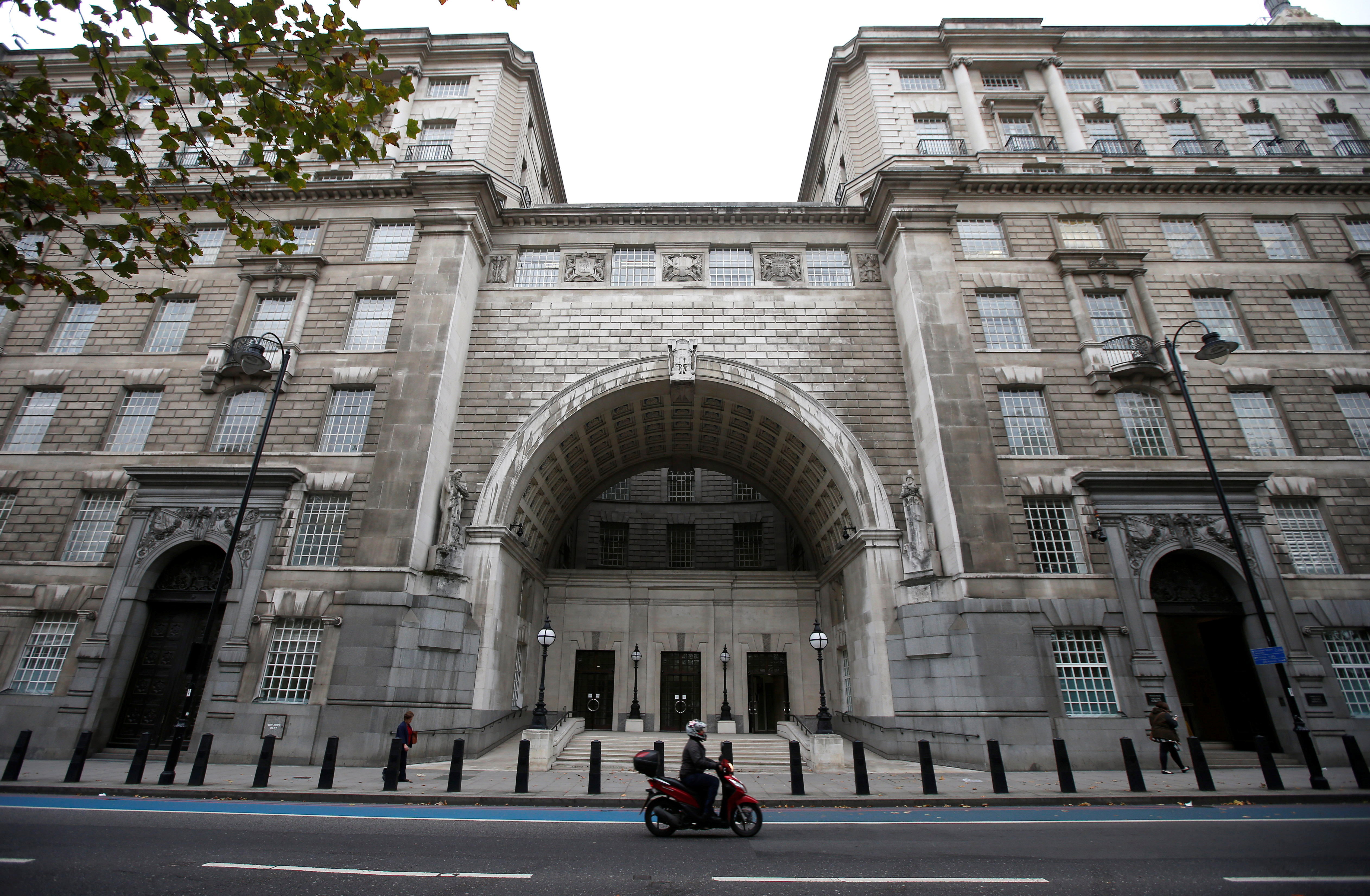 Thames House, the headquarters of the British Security Service (MI5) is seen in London