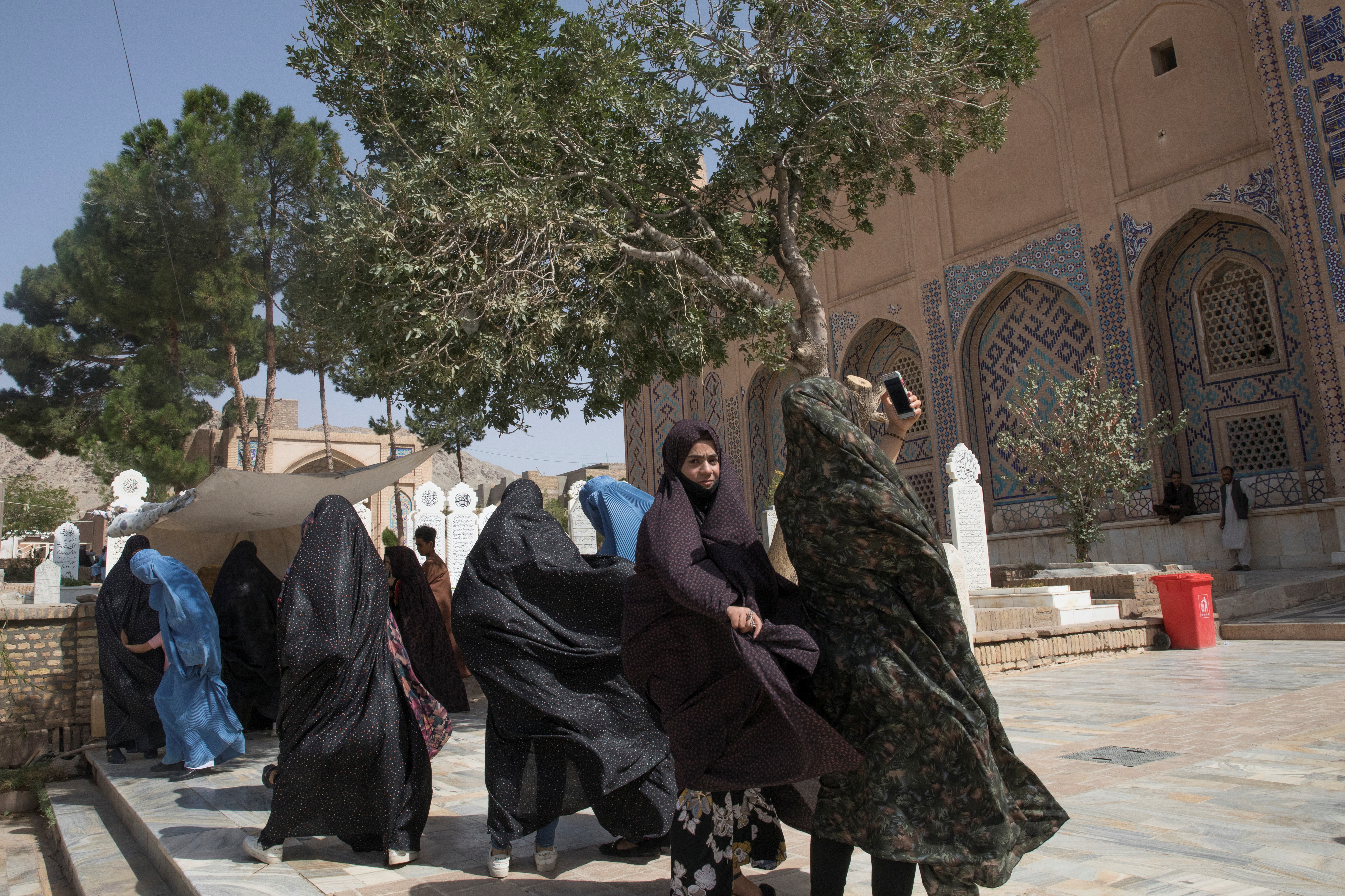 Afghan women walk at a mosque in Herat, Afghanistan September 10, 2021. WANA (West Asia News Agency) via REUTERS