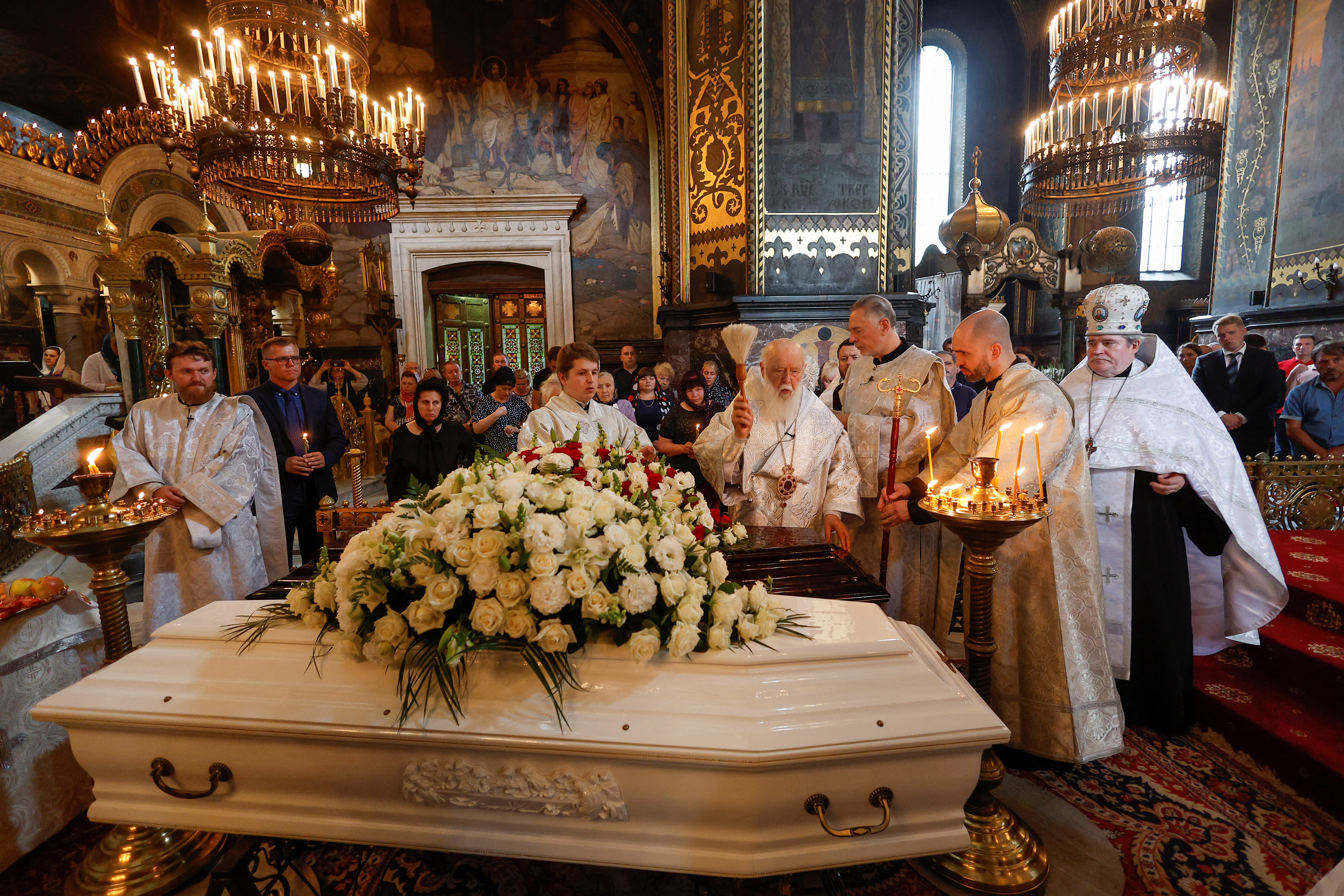 Funeral ceremony for Oleksiy Vadaturskyi and his wife Raisa in Kyiv