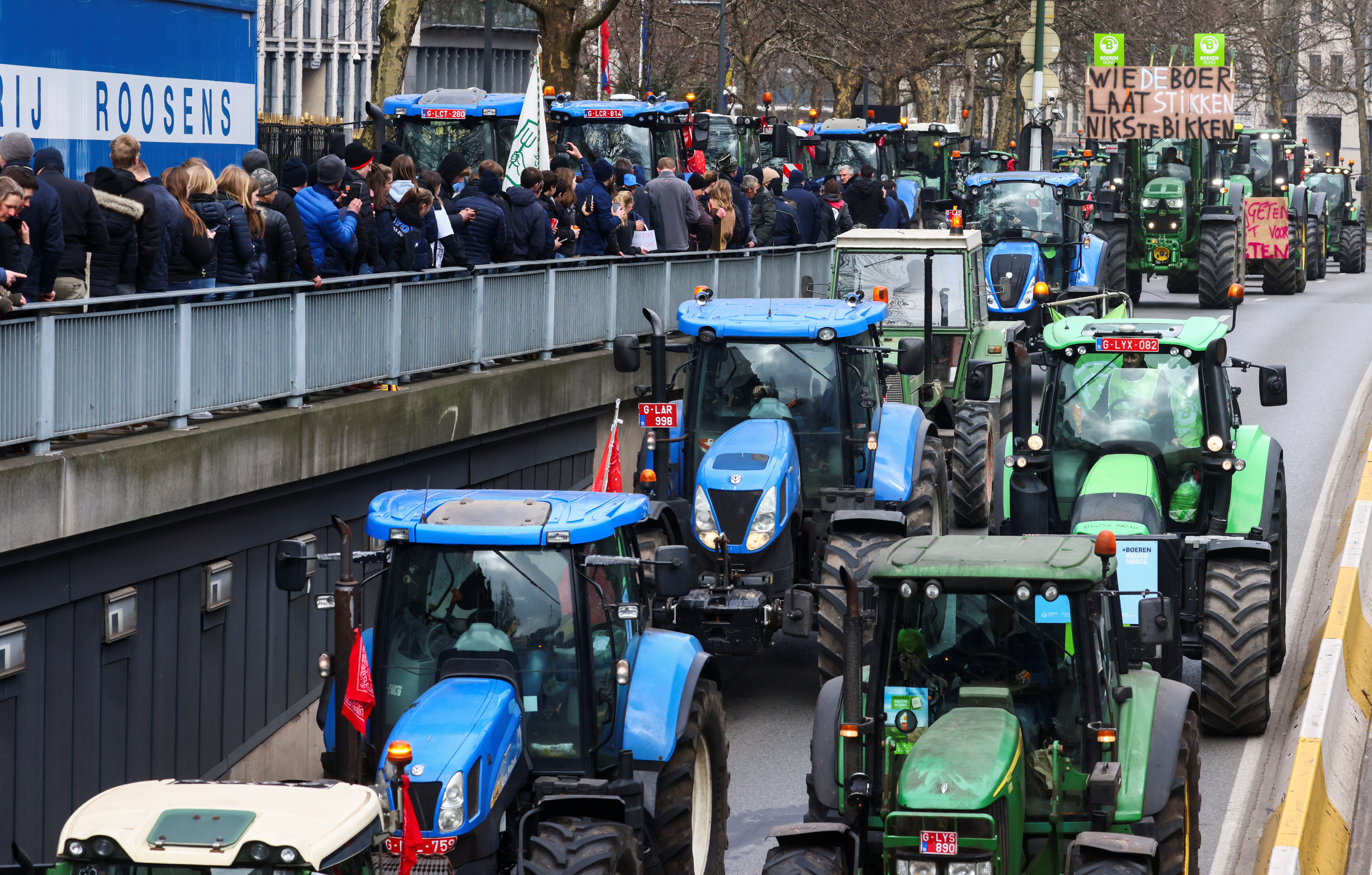 Farmers protest against a new regional government plan to limit nitrogen emissions, in Brussels