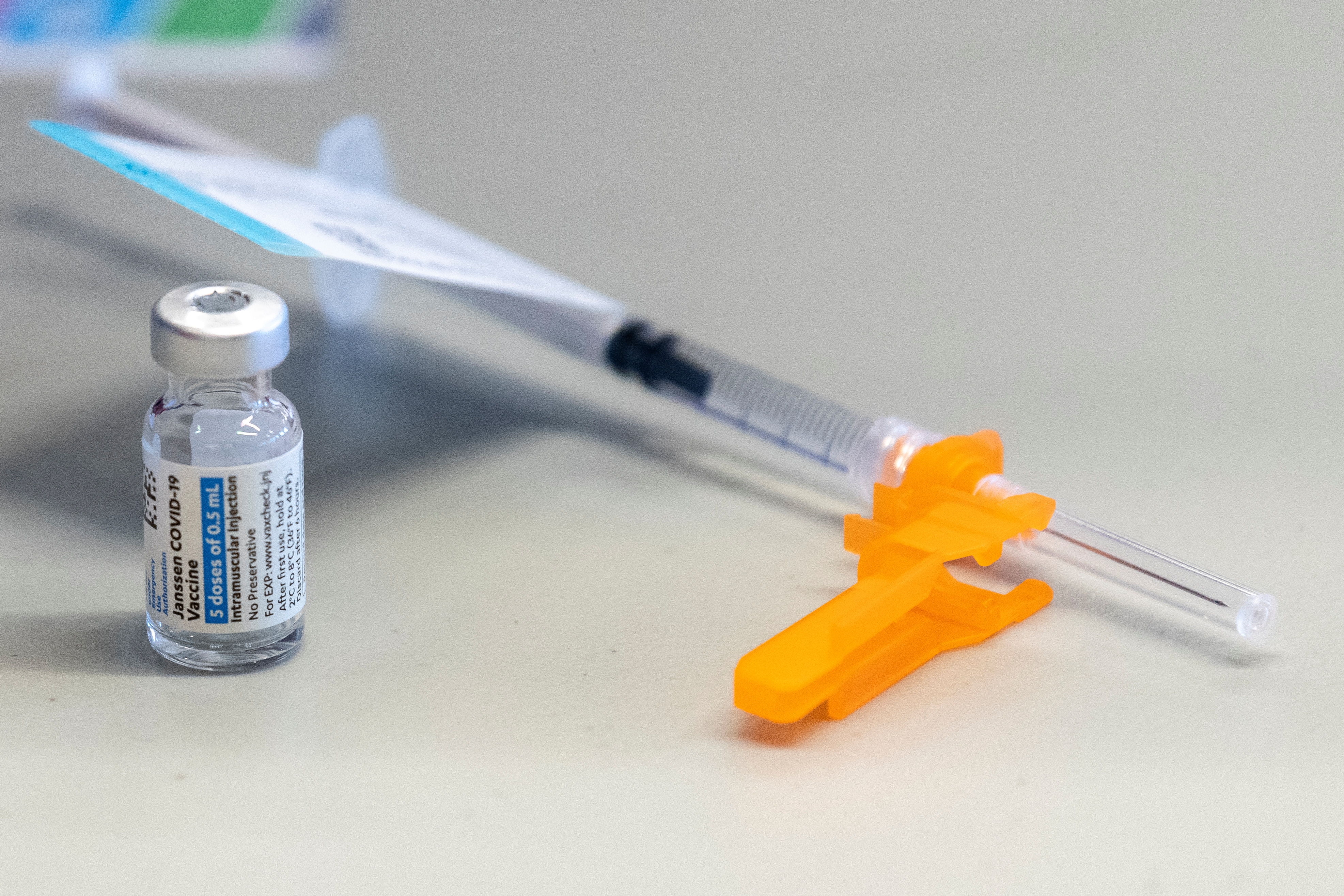 Johnson & Johnson coronavirus vaccine is seen in Columbus