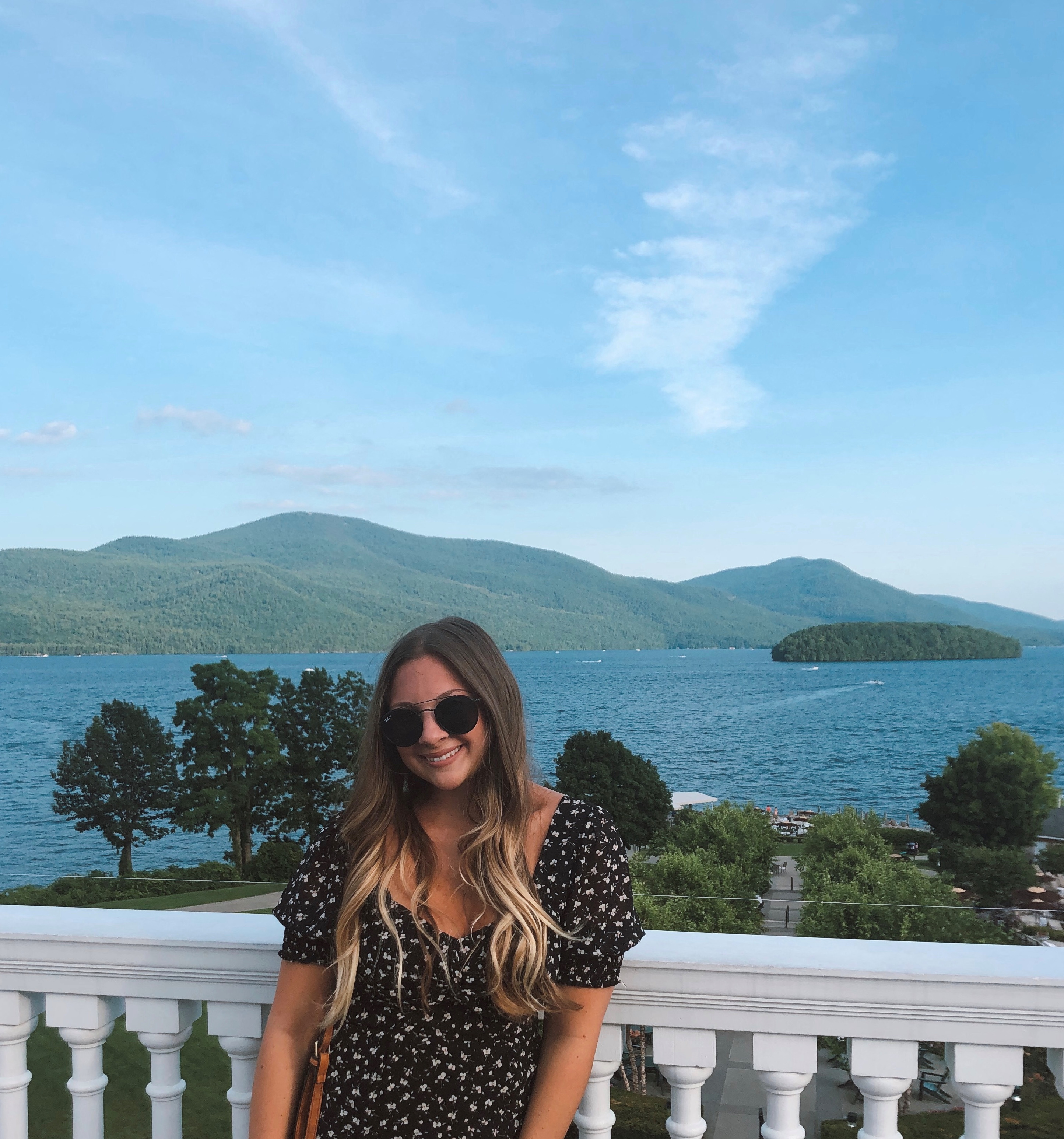 Gina Marino, 25, poses for a picture in Lake George, New York