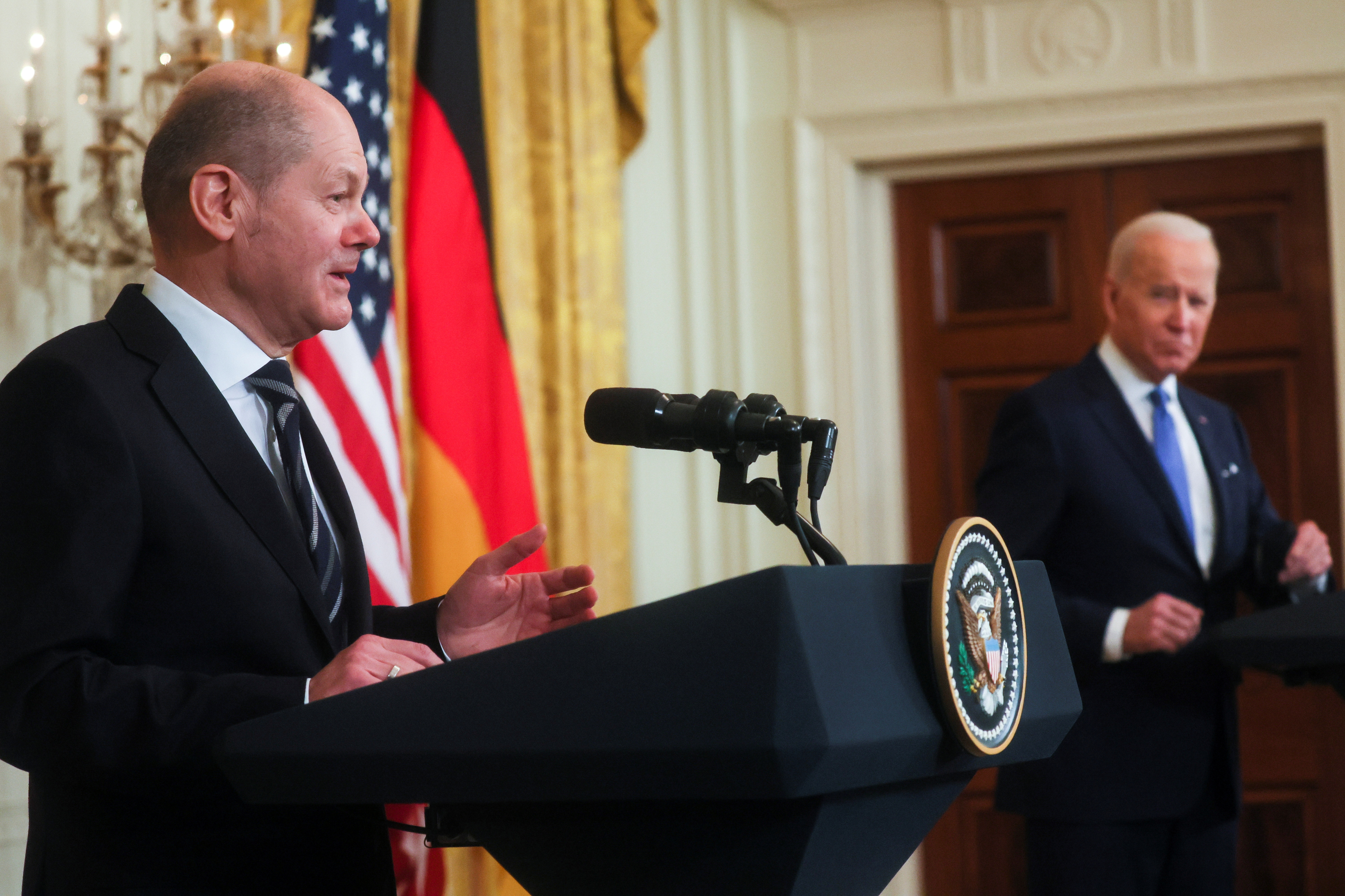 U.S. President Biden holds joint news conference with Germany's Chancellor Scholz in Washington