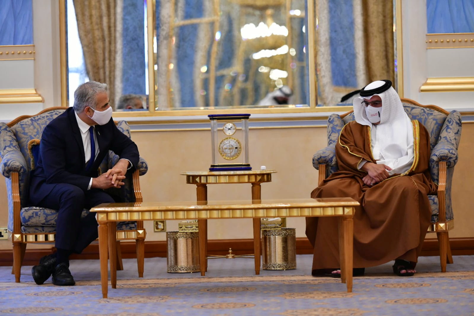 Israeli Foreign Minister Yair Lapid meets with Bahrain's Crown Prince Salman bin Hamad Al Khalifa in Manama