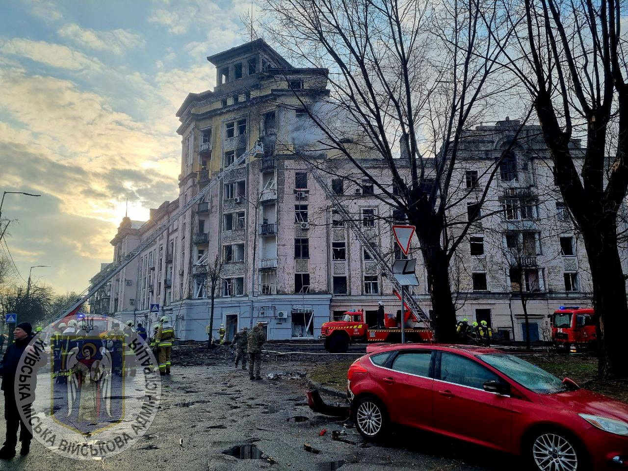 Aftermath of a Russian drone attack in Kyiv