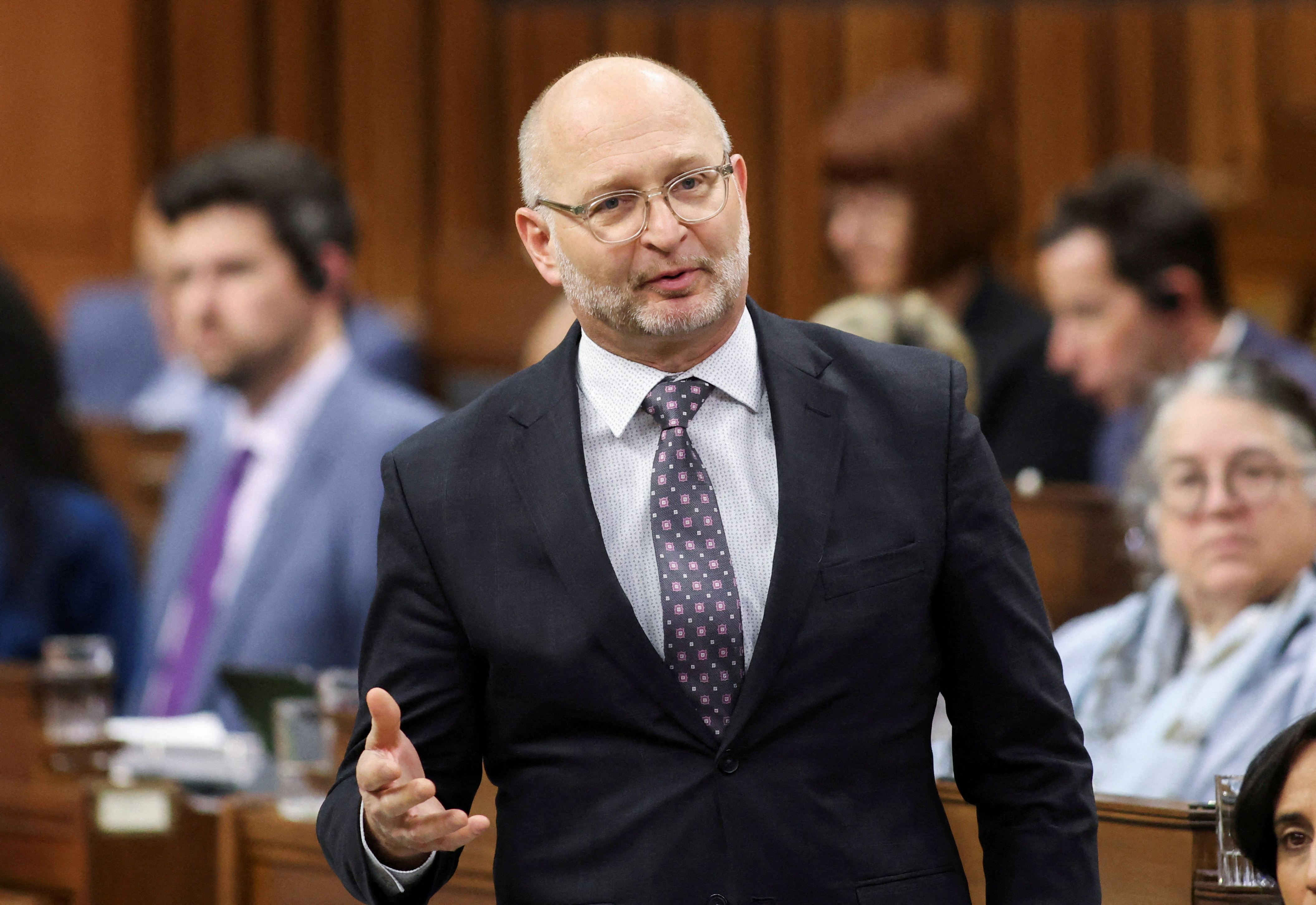 Canada's Minister of Justice and Attorney General Lametti speaks in parliament during Question Period in Ottawa